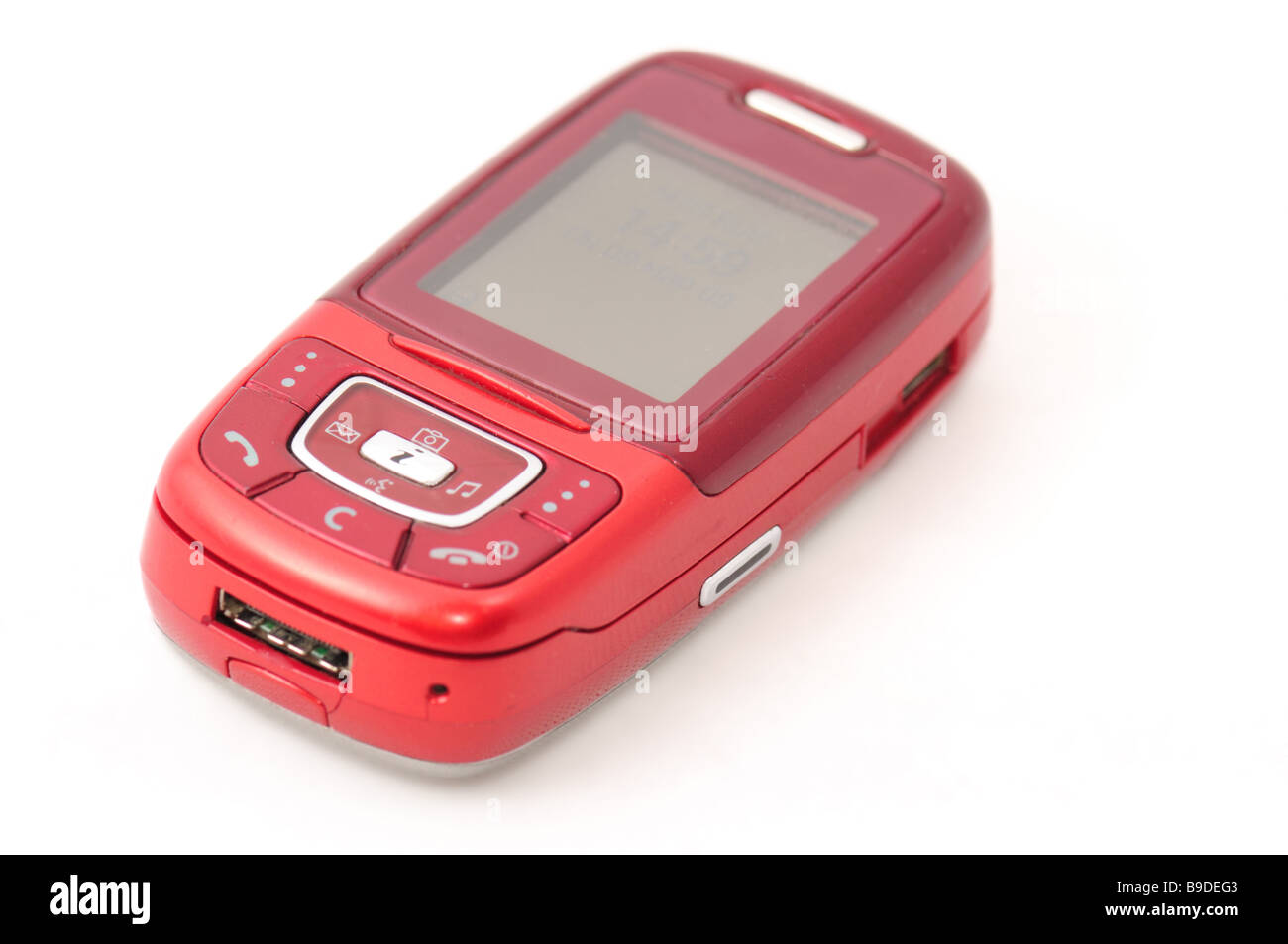 Handy isoliert auf weißem Hintergrund Stockfoto