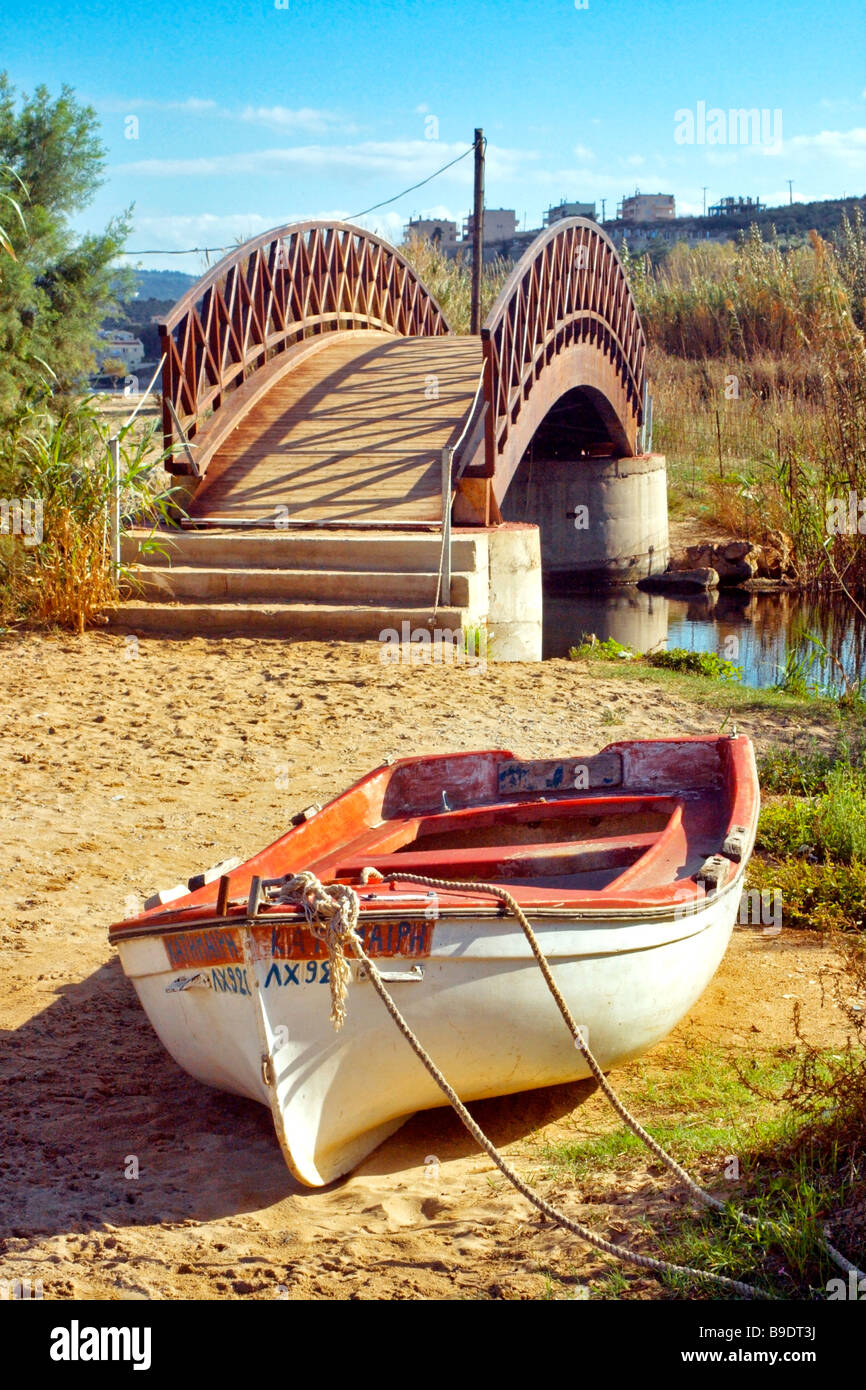 Ein traditionelles kretisches Fischerboot. Stockfoto