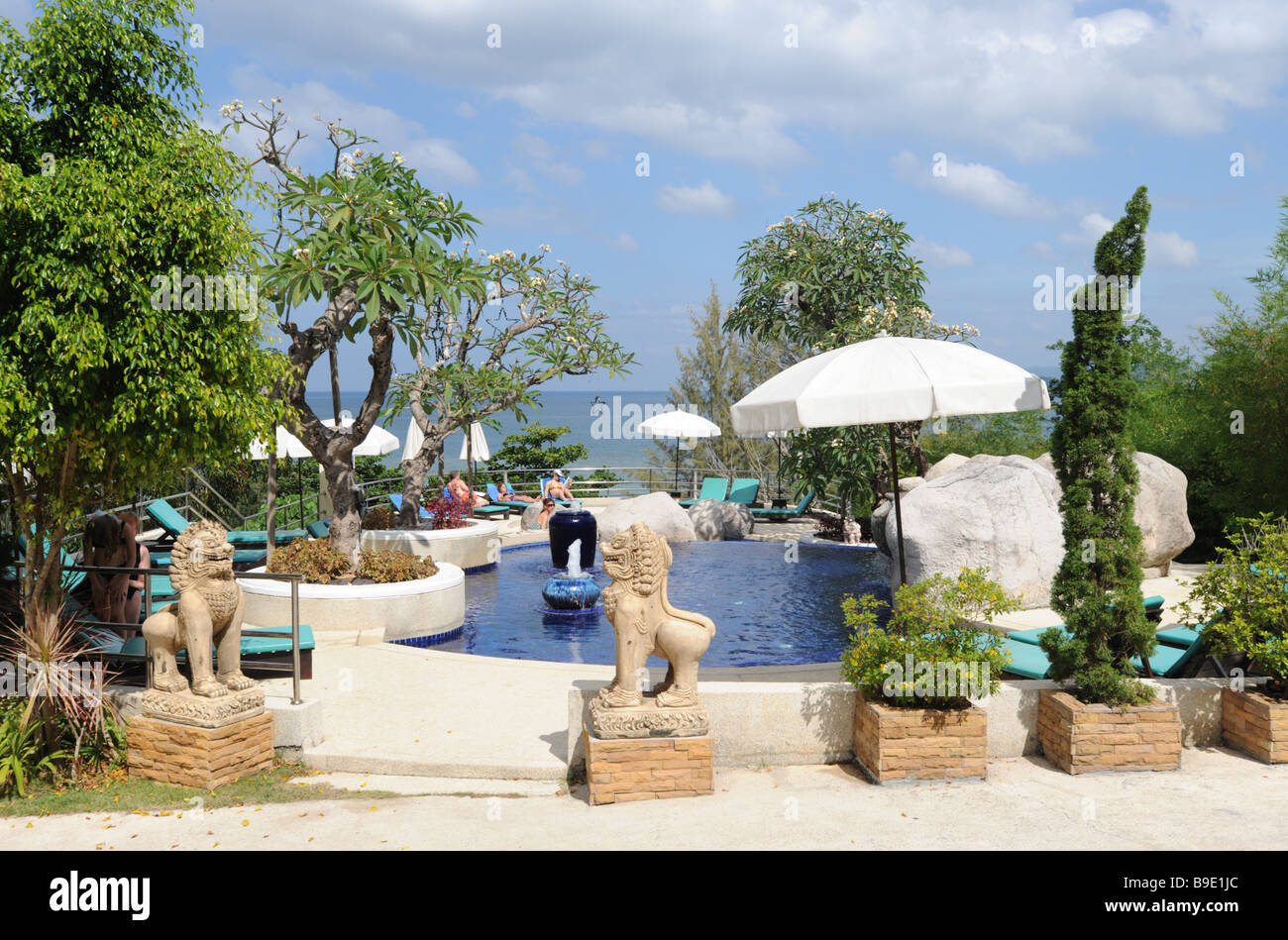 Pool im Hotel Aquamarin, Kamala Beach, Phuket Thailand Stockfoto