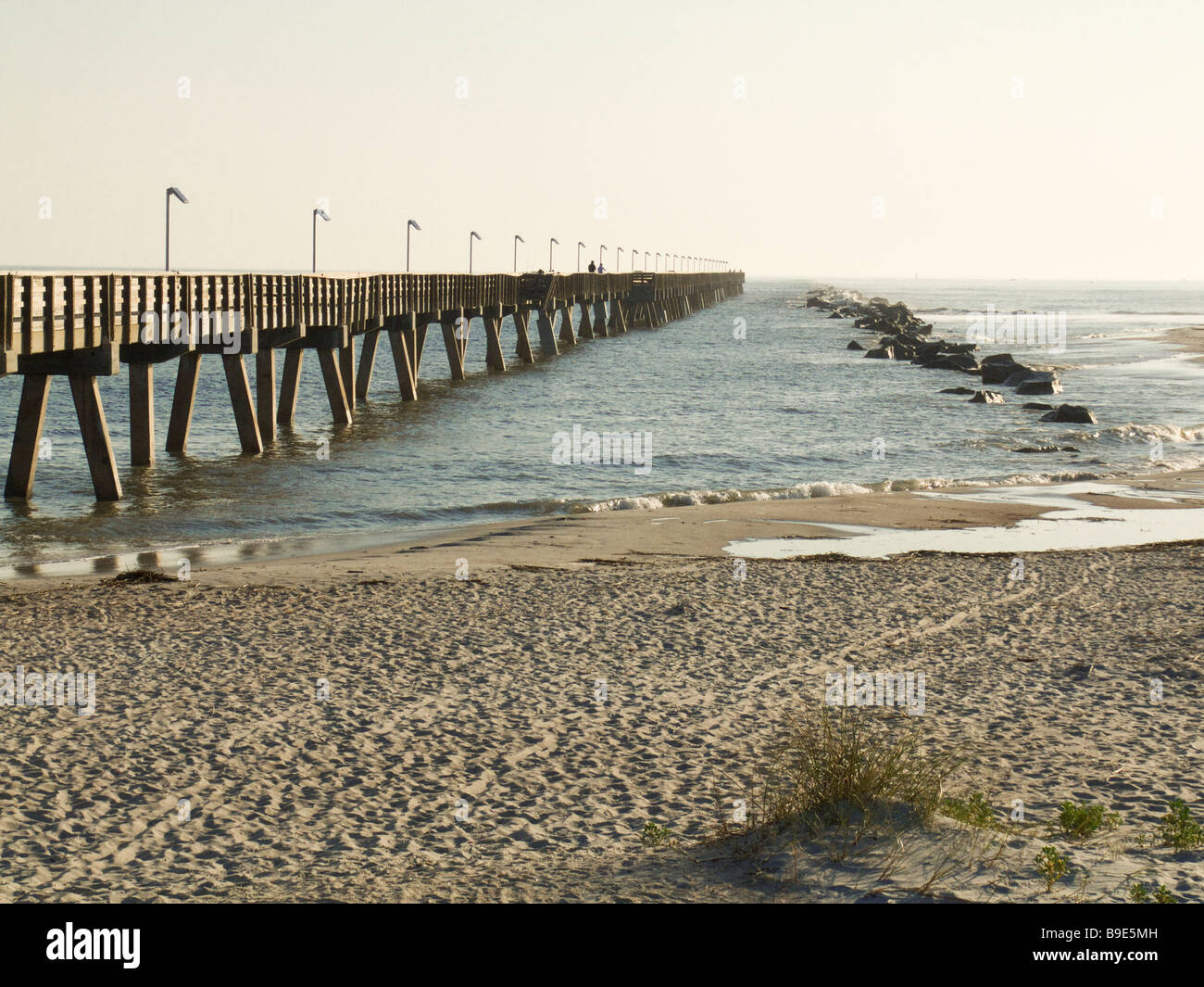 Amelia Island Florida Fort Clinch State Park Angelsteg Stockfoto