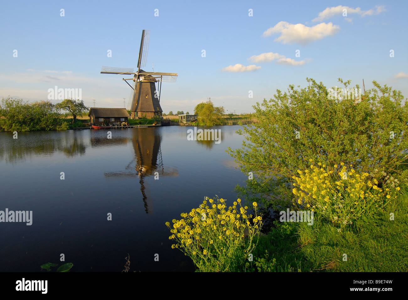 Windmühlen von Kinderdijk in Holland Stockfoto