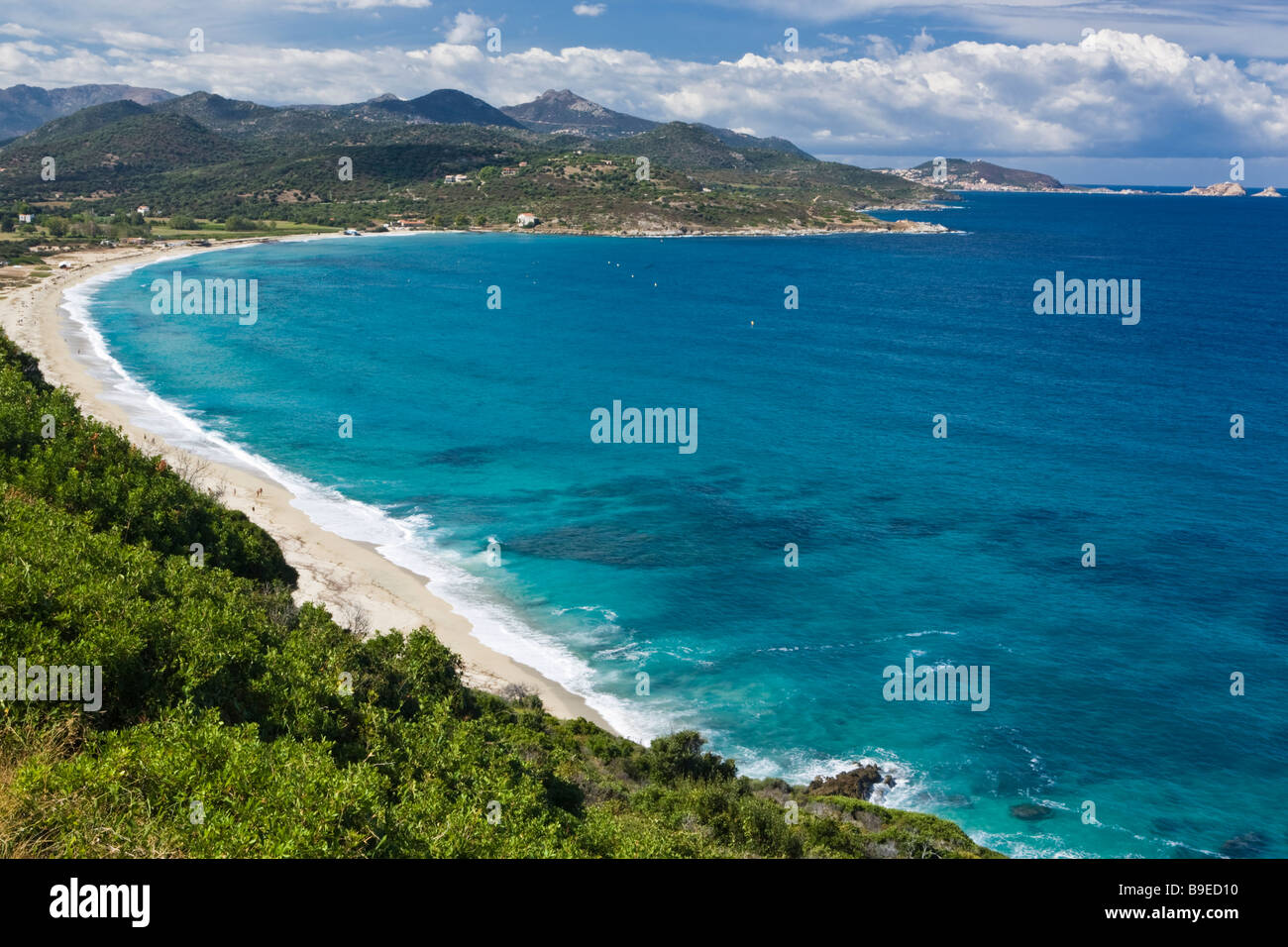 Der Strand von Lozari an der Haute Balagne Küste Korsika Frankreich Stockfoto