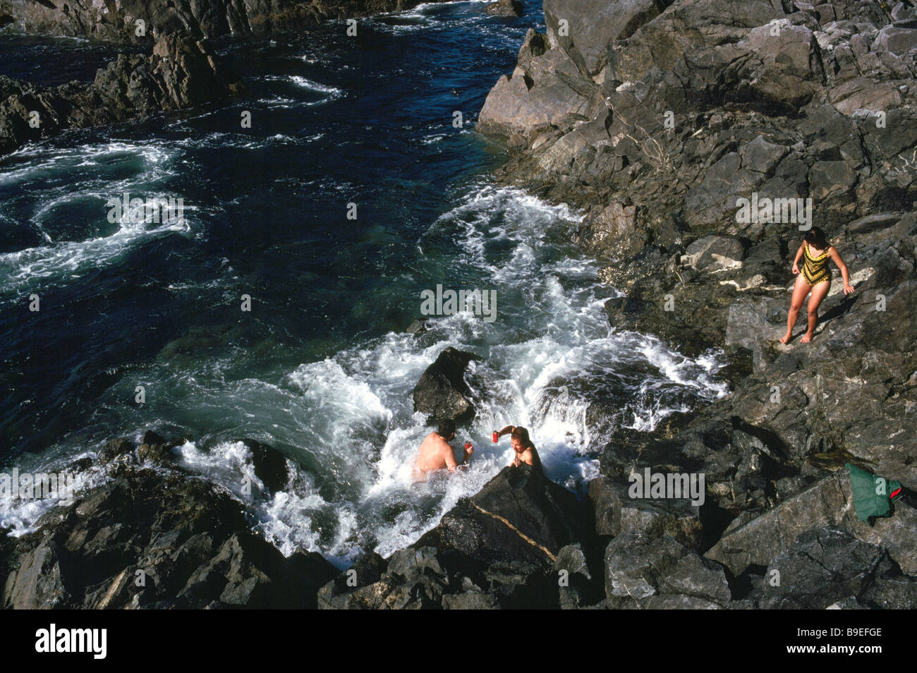 Hot Springs Cove in Maquinna Marine Provincial Park Clayoquot Sound nordwestlich von Tofino Vancouver Island in British Columbia Kanada Stockfoto