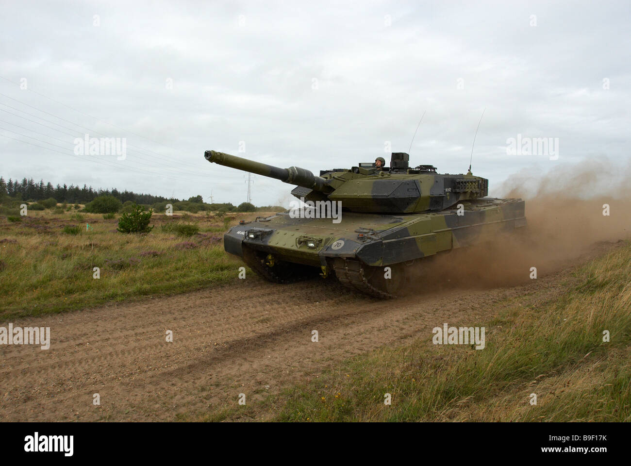 Dänische Armee Leopard 2 Mrk 5a unter voraus Stockfoto