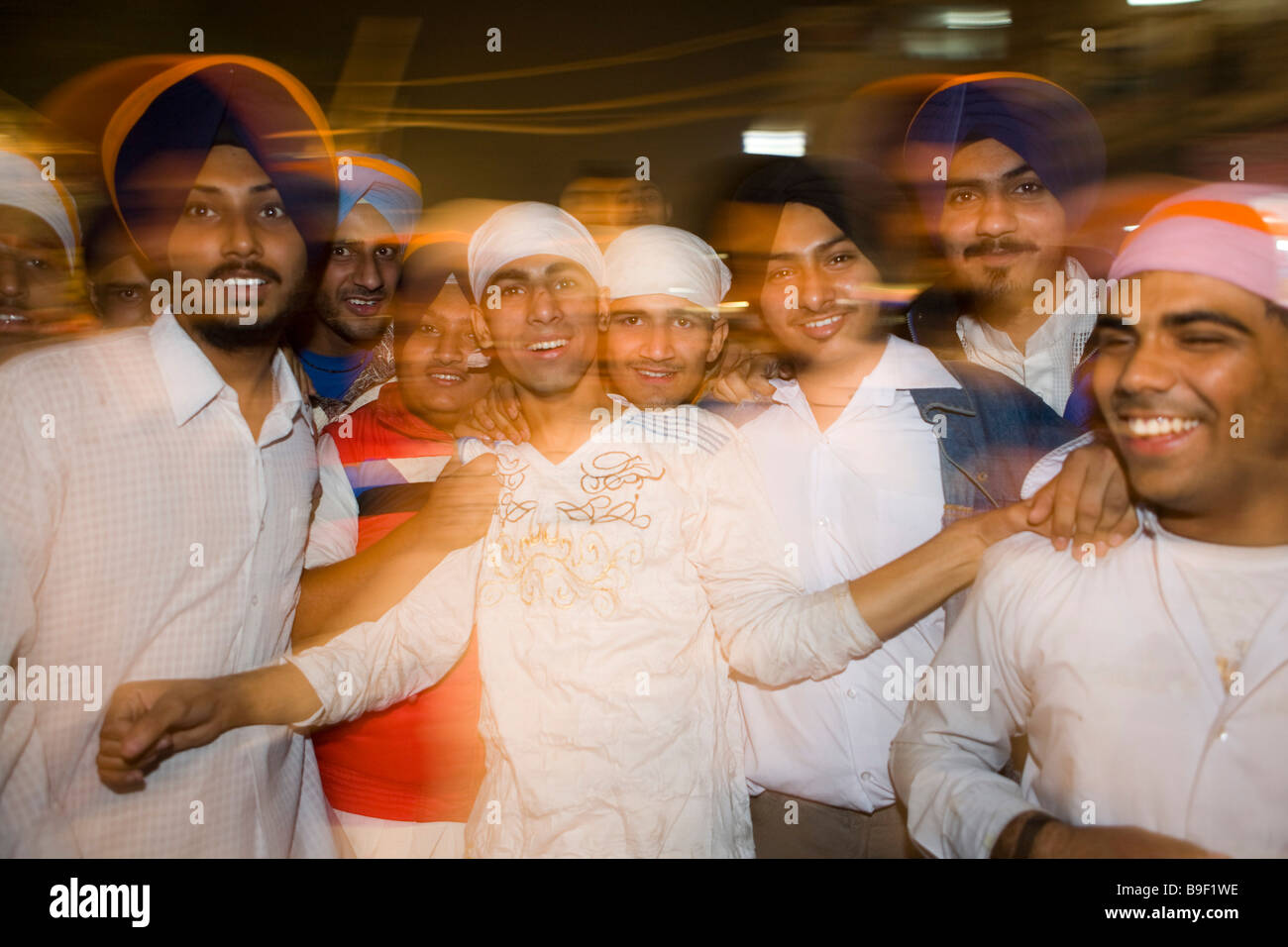 Indien-Delhi Sikh Festivals in Main Bazar Stockfoto