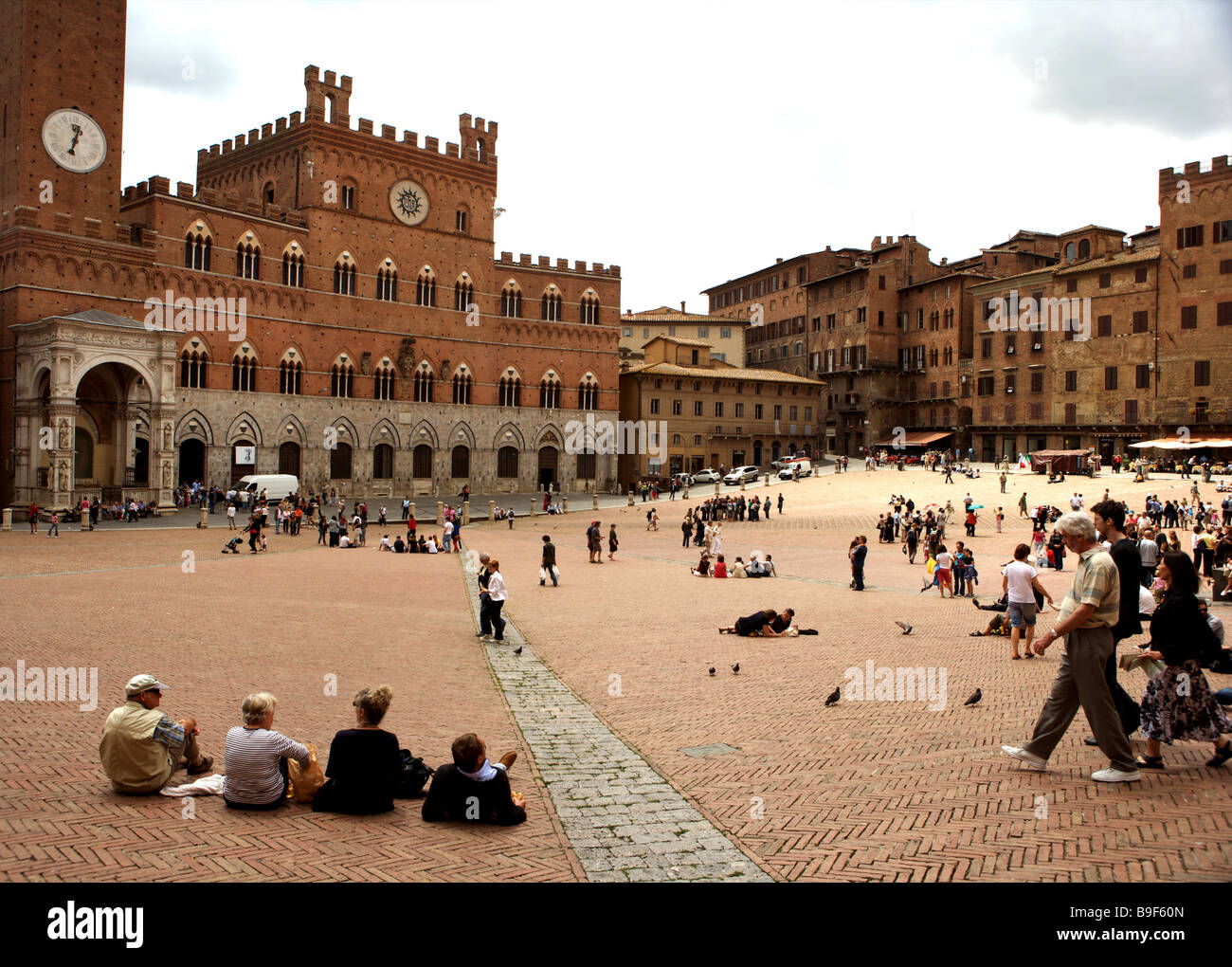 Piazza del Campo in Siena, Italien Stockfoto