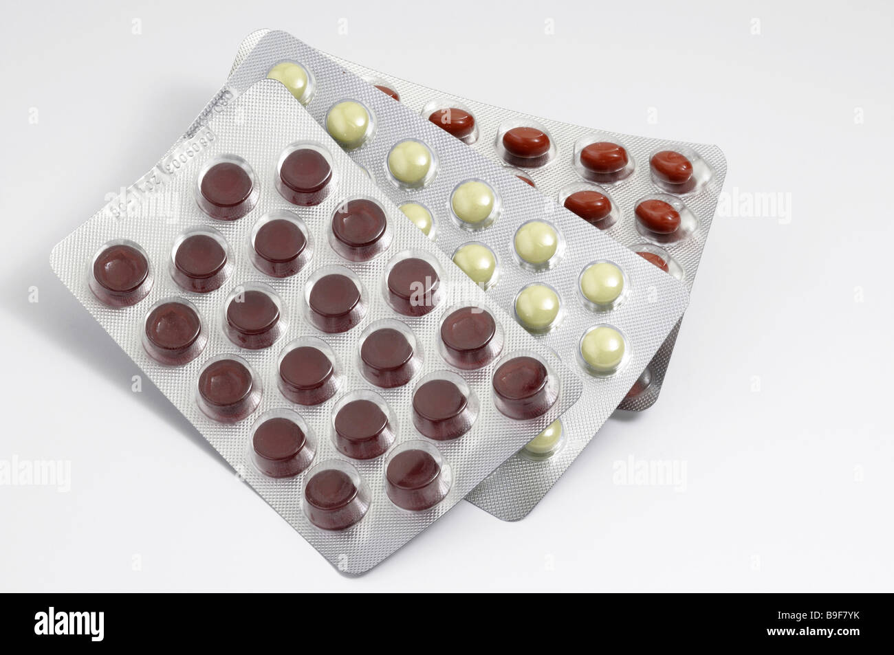 Tabletten in Blisterpackungen, Studio Bild Stockfoto