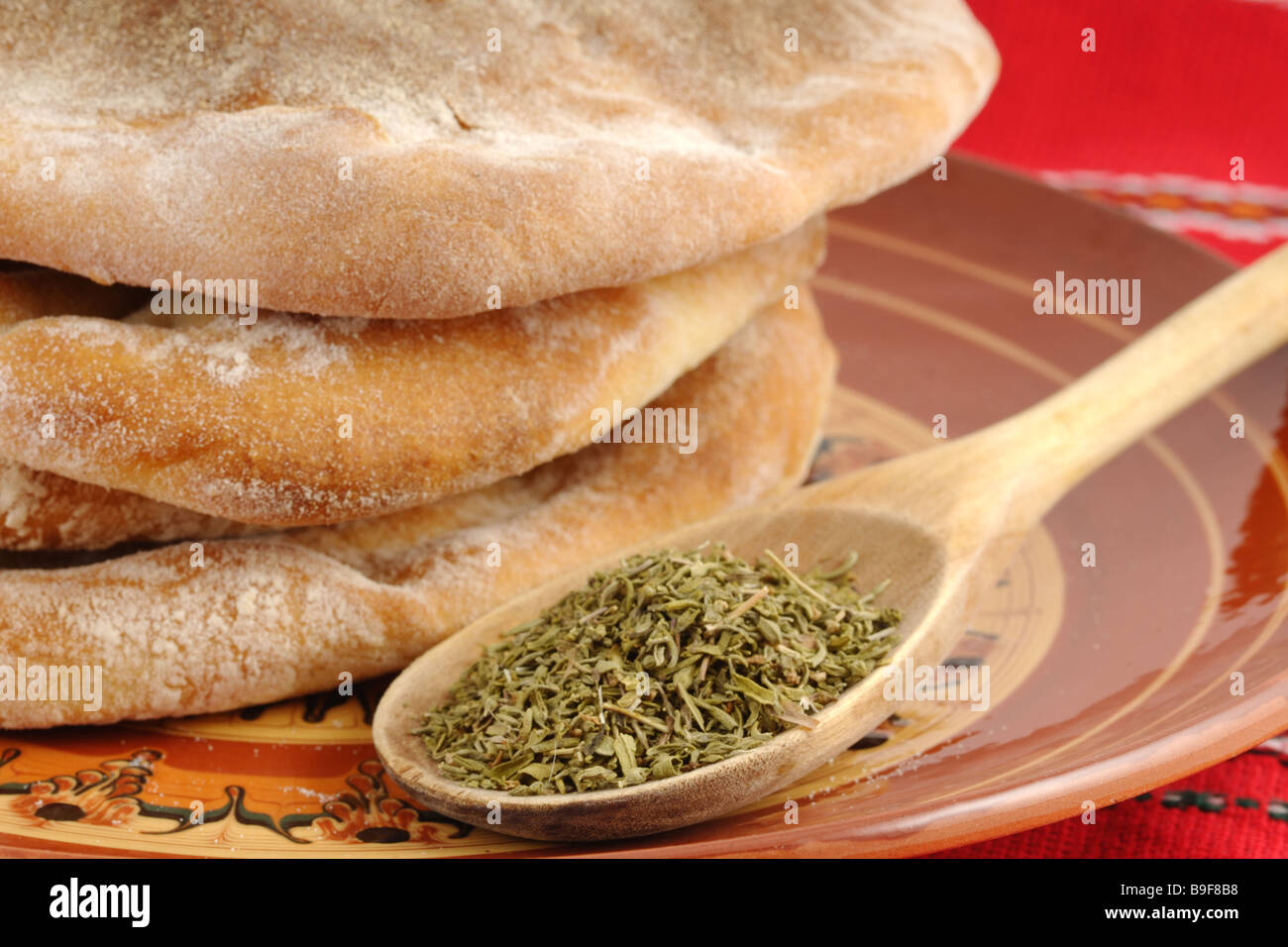 Frische hausgemachte Pita-Brot, auch genannt Pidebrot Stockfoto