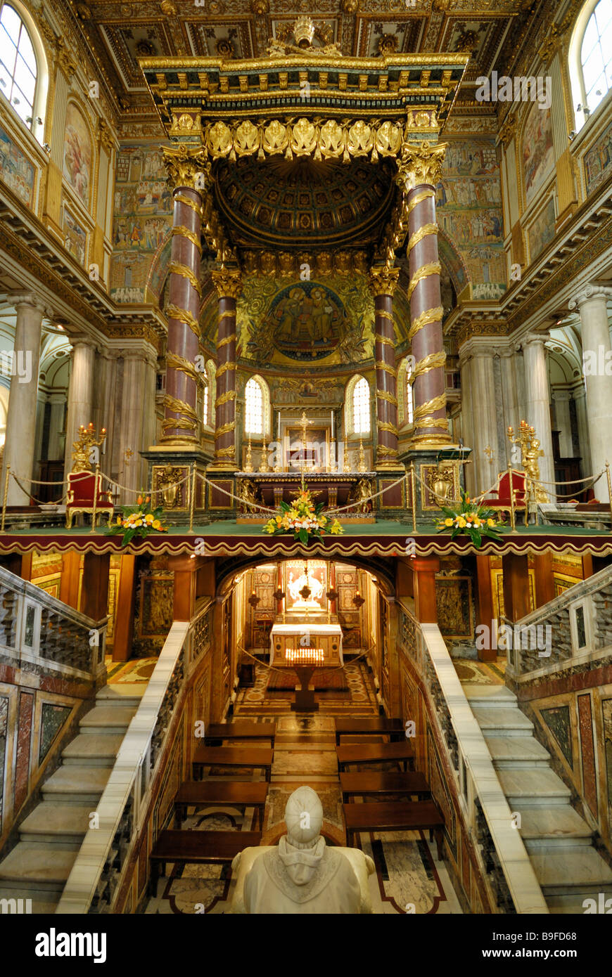 Päpste Altar in der Kirche Santa Maria Maggiore, Piazza Santa Maria, Rom, Latium, Italien Stockfoto