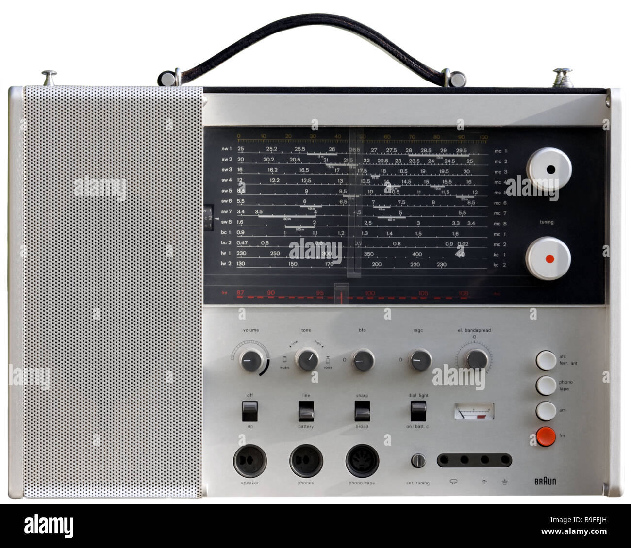 Kommunikation: Braun Station T1000 CD Weltempfänger entworfen von Dieter Rams (1965) Stockfoto