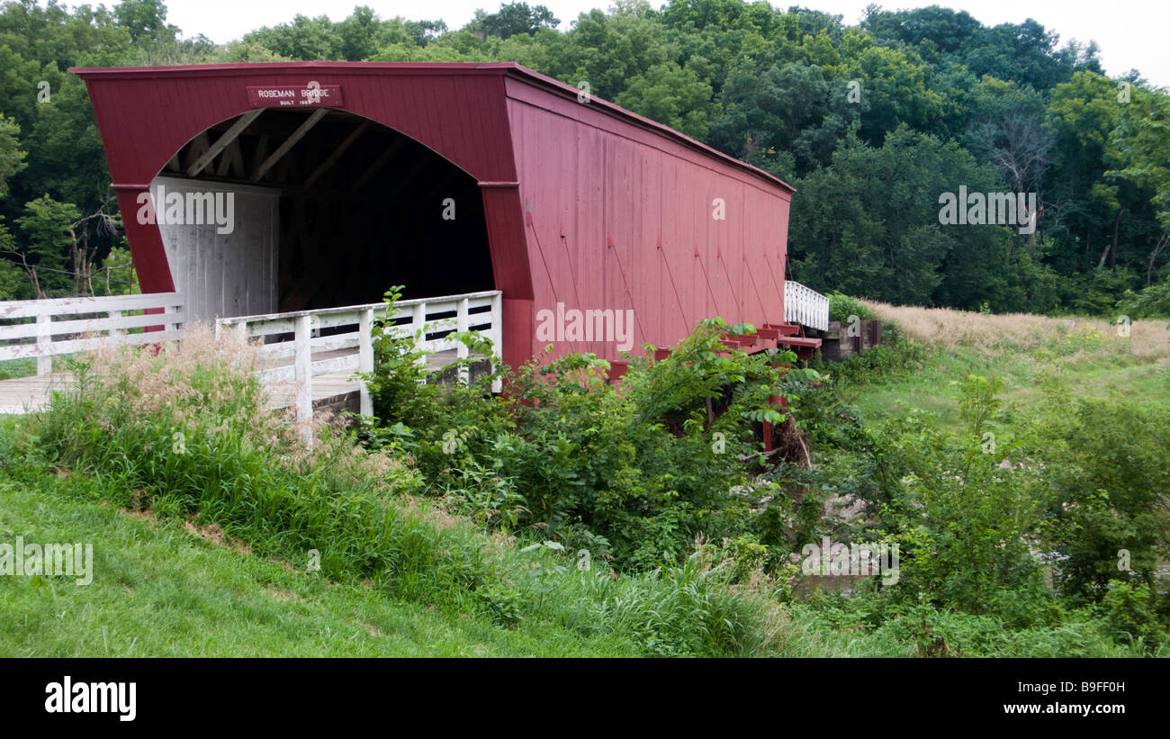 Roseman überdachte Brücke Madison County Iowa, USA Stockfoto