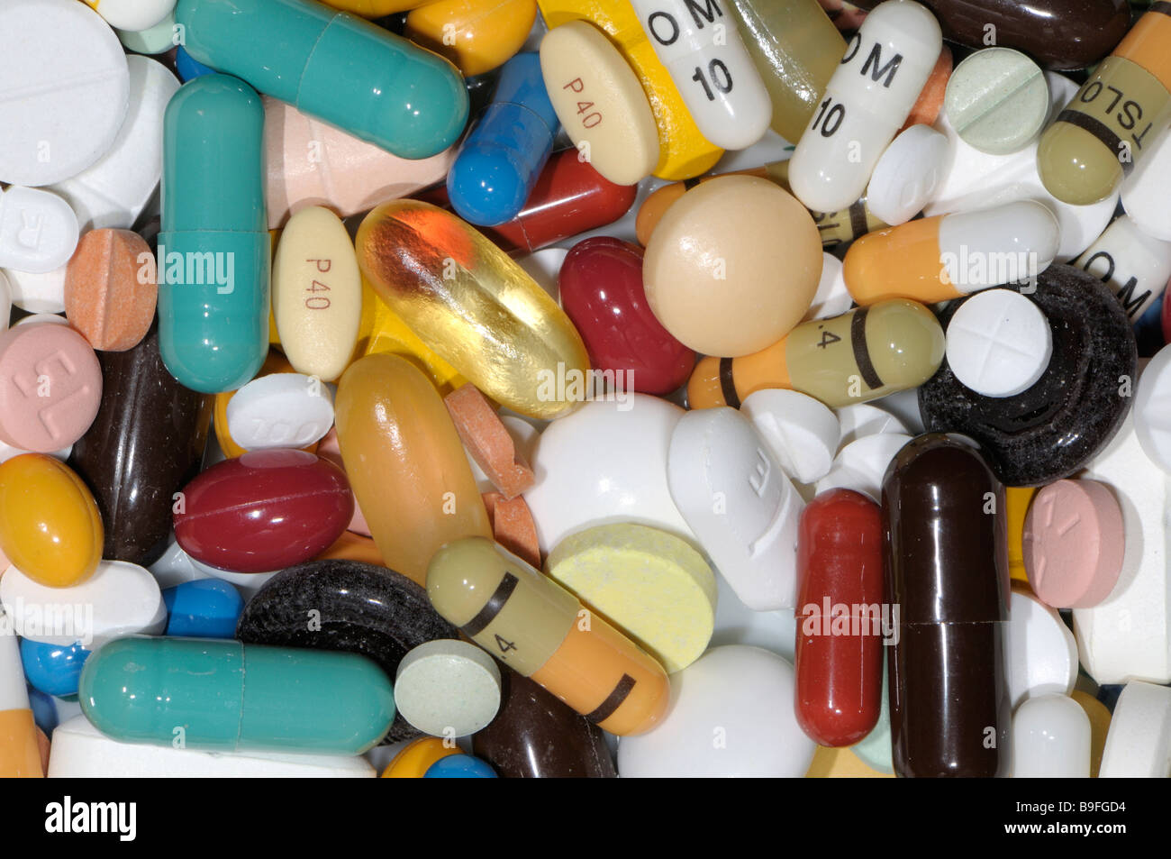 Bunte Tabletten Stockfoto