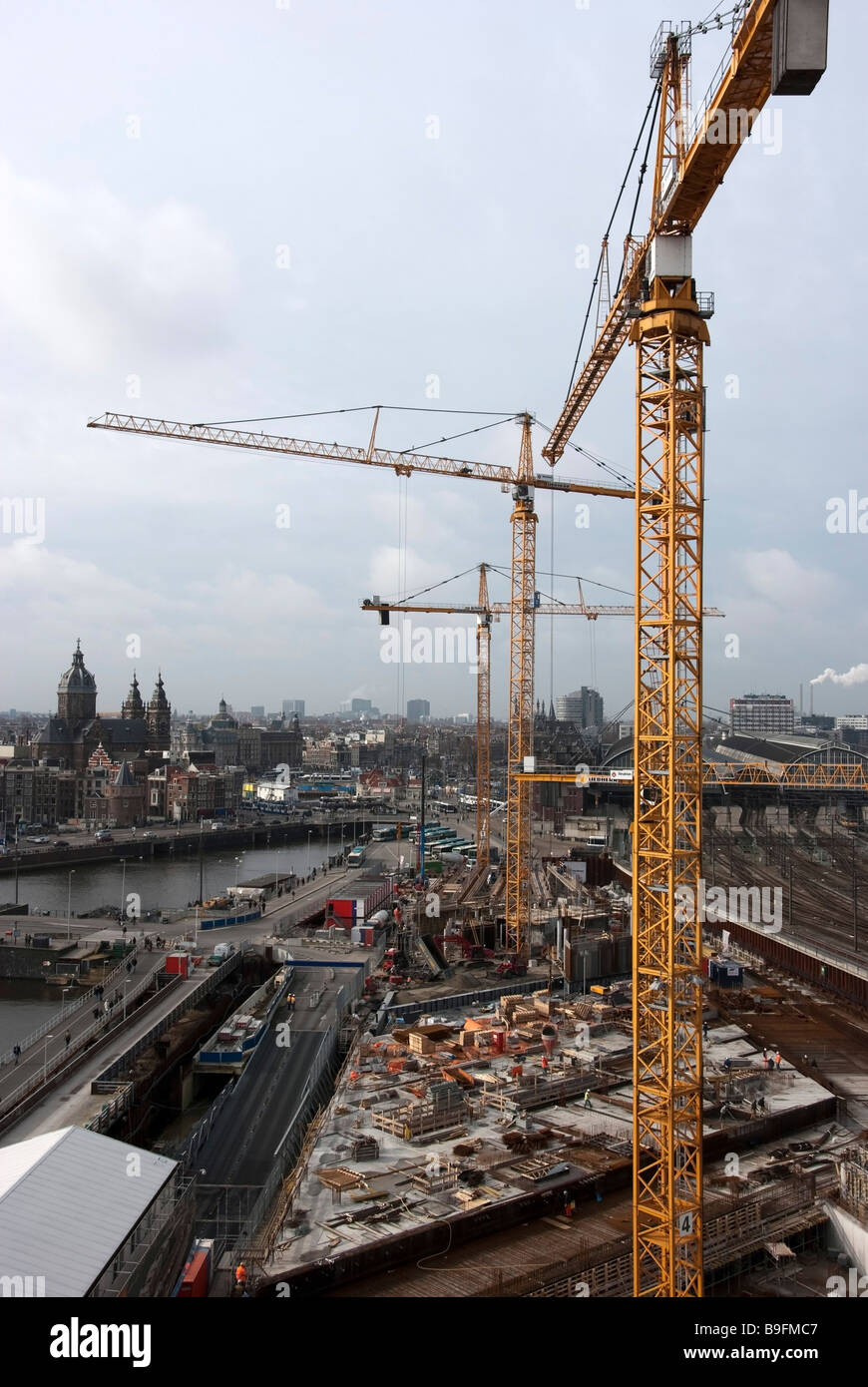 Neue U-Bahn-Bau-Amsterdam Stockfoto