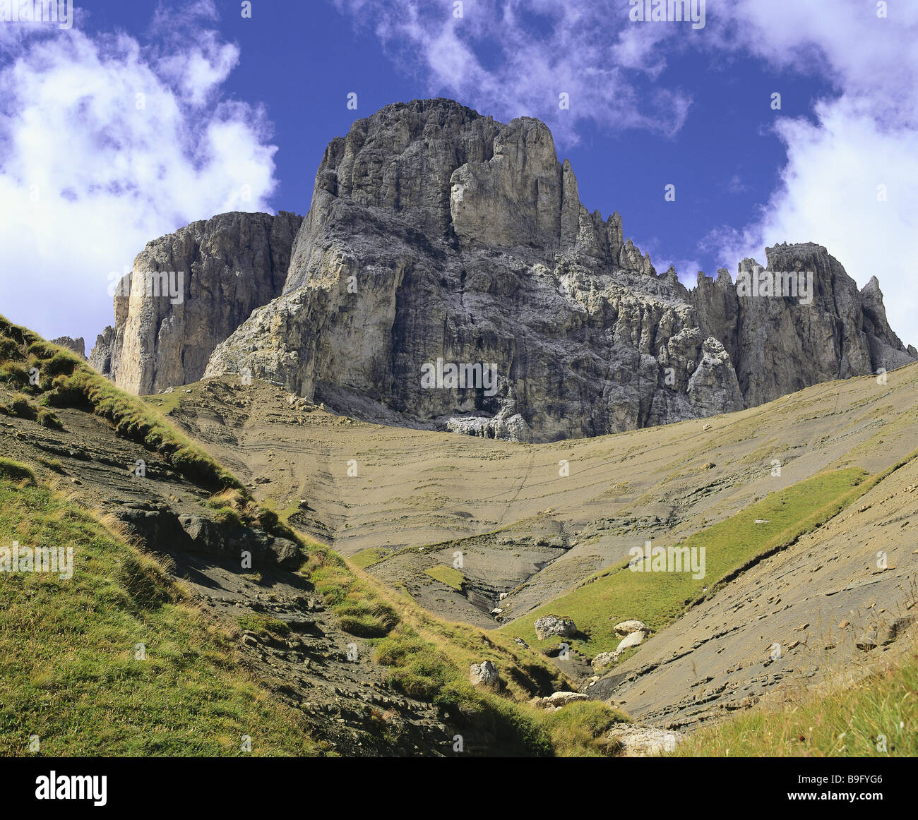 Italien-Südtirol Dolomiten Langkofel-Gruppe Nord-Italien Berge Hochgebirge Alpen sub-alpinen Hochgebirge Stockfoto