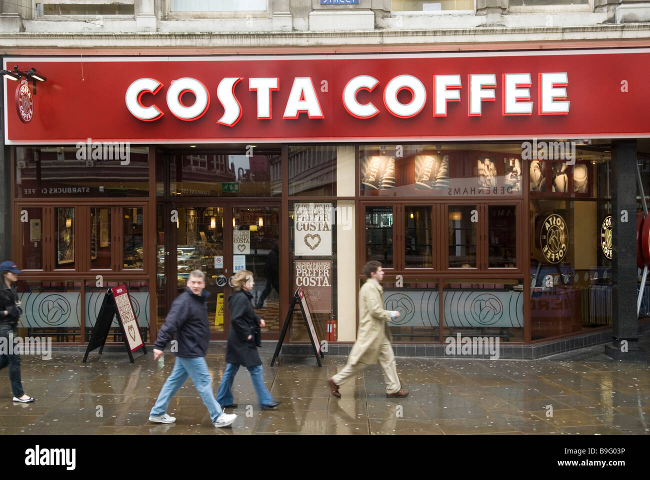 Costa Coffee-Shop Stadtzentrum von Manchester UK Stockfoto