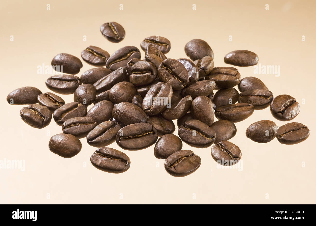 Kaffeebohnen geröstet ansprechende Produkte Kaffeebohne Kaffee gerösteten Kaffee Stein-Kernel Steinobst Bohnen braun braten-frisch Stockfoto