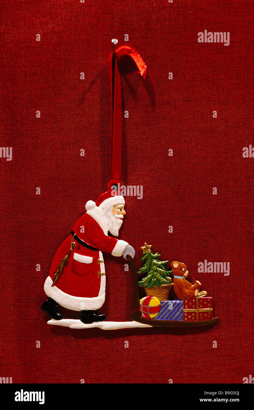 Weihnachten Anhänger Santa Claus Pferdeschlitten Weihnachtsbaum Dekoration Baum-Schmuck Geschenke Dekoration Weihnachten-Anhänger Stockfoto