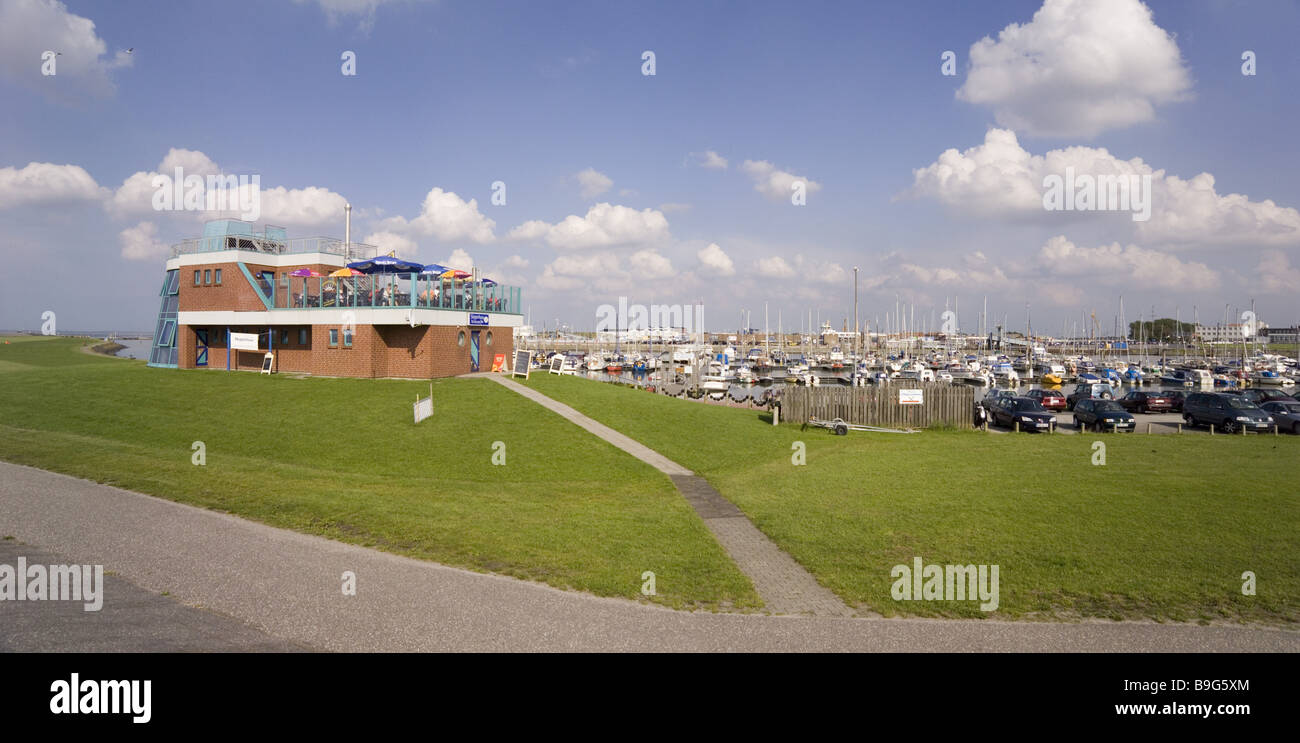 Deutschland Ost Friesland Nordlichen Deich Hafen Skipperhuus