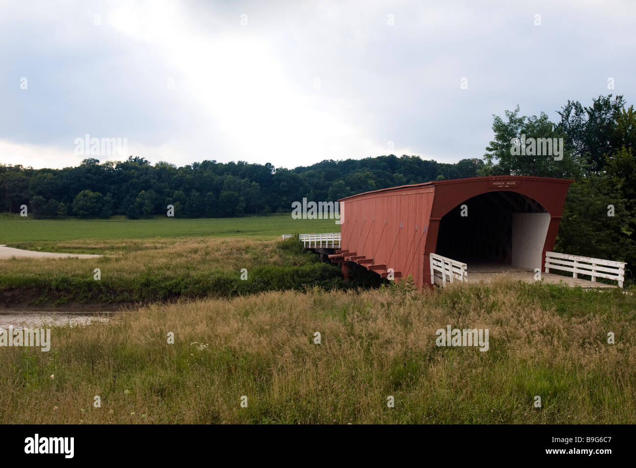 Hogback überdachte Brücke Madison County Iowa, USA Stockfoto