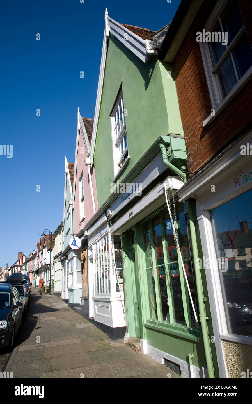 Alten Ladenfronten Markt Hill Woodbridge Suffolk England Stockfoto