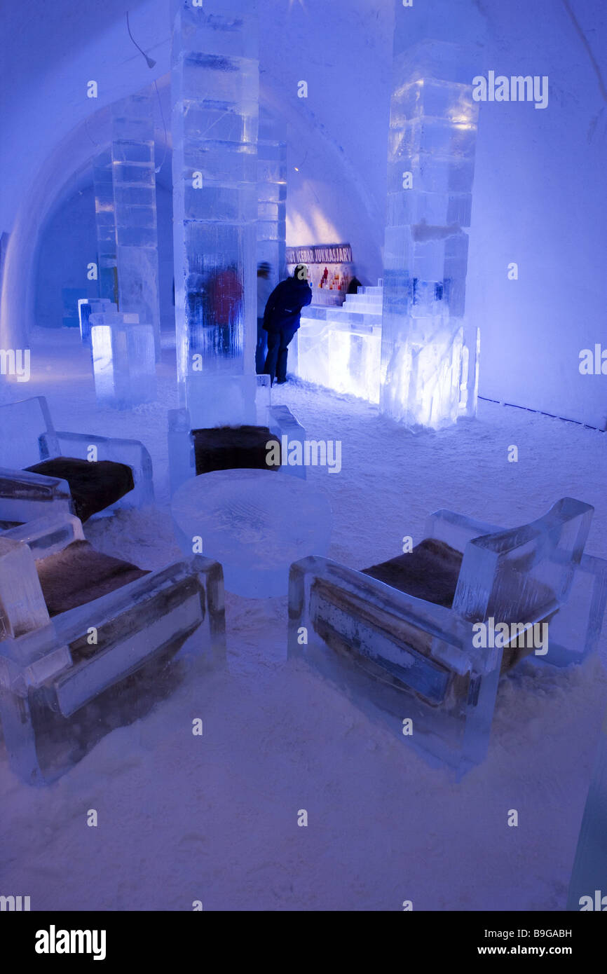 Norrbottens Län Jukkasjärvi in Schweden Eishotel Eis-Bar leuchtet ... Norrbottens Län Jukkasjärvi in Schweden Eishotel Eis-Bar leuchtet ...