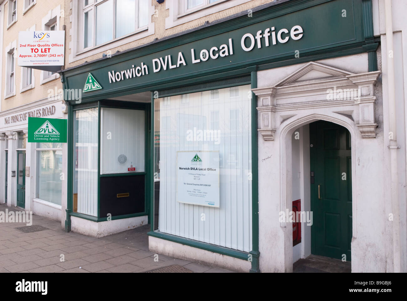 Norwich DVLA Niederlassung Umgang mit driving Lizenzierungsprobleme Stockfoto