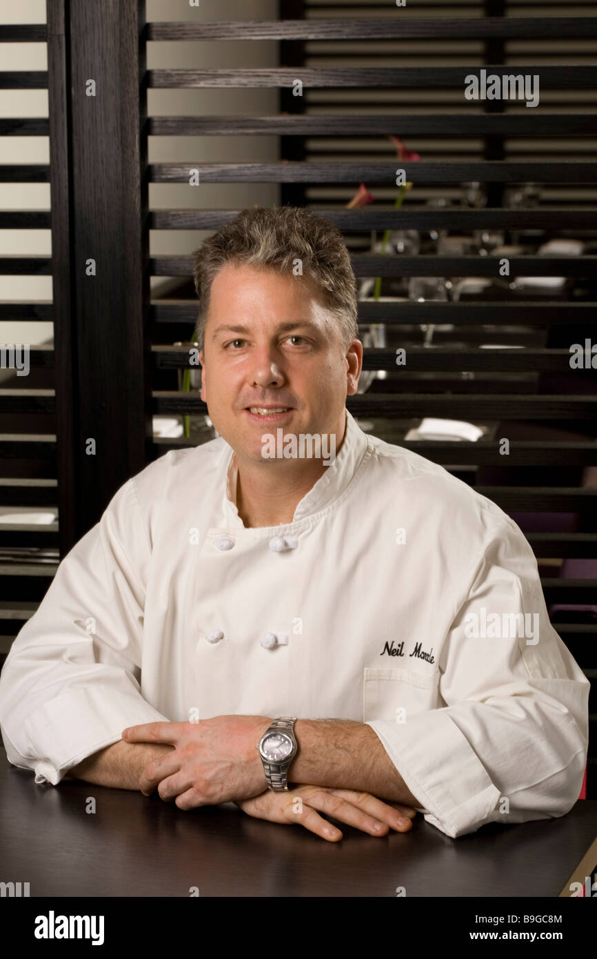 Porträt von Küchenchef in seinem restaurant Stockfoto