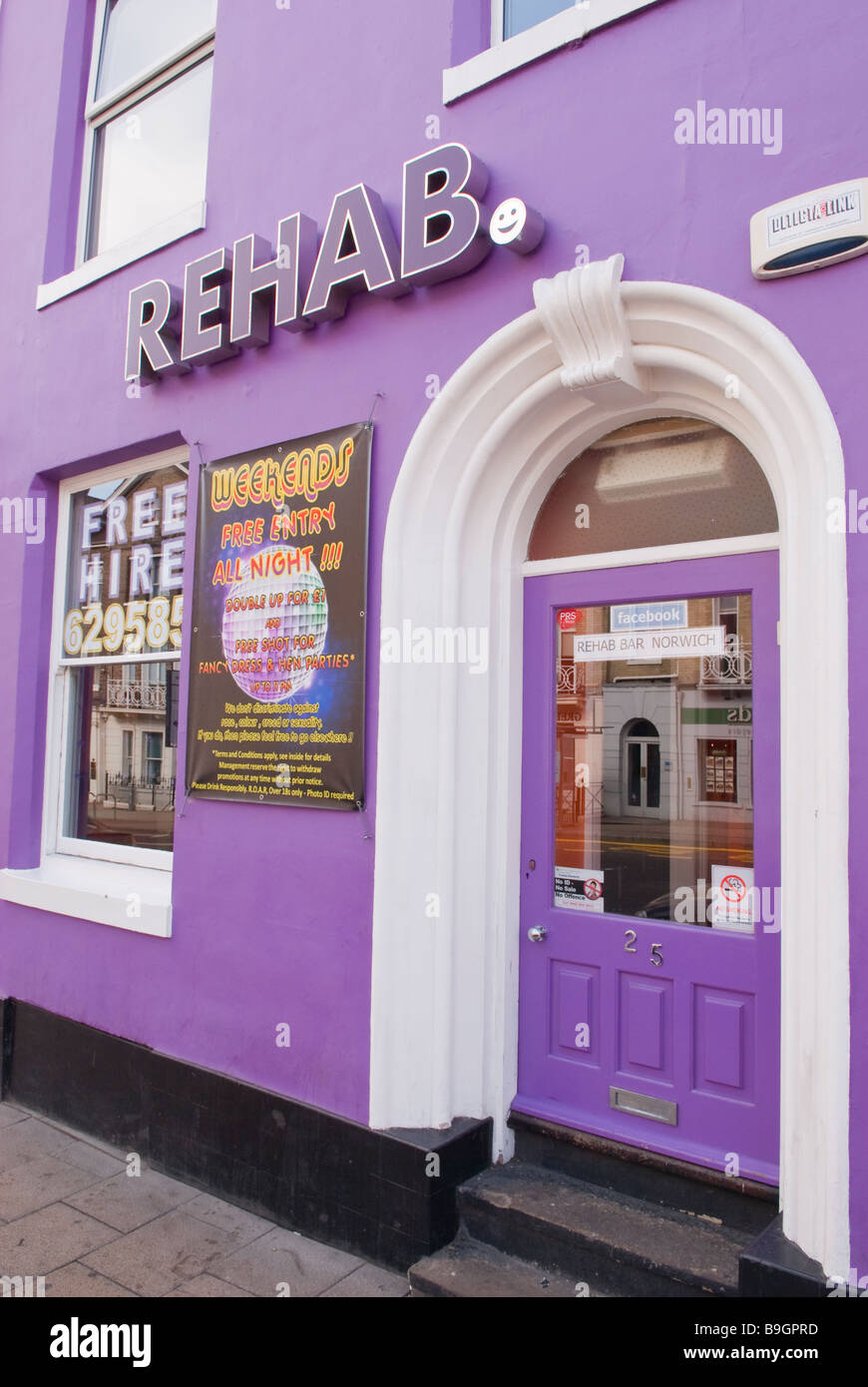 Reha-Disco-Bar in Norwich, Norfolk, Großbritannien Stockfoto