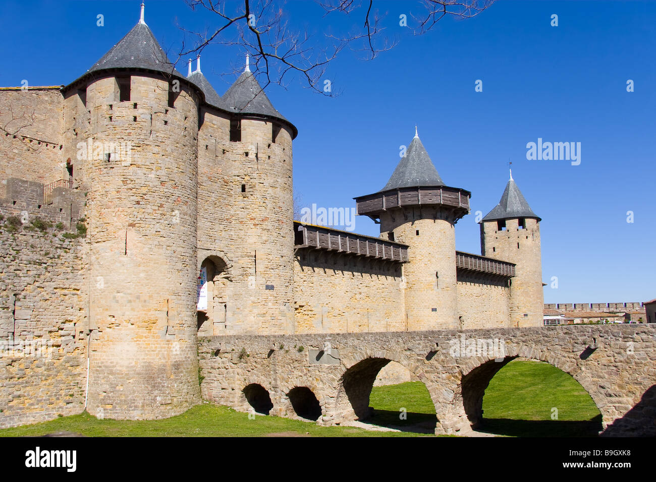 Burg der Stadt Carcassonne, Languedoc-Roussillon (Frankreich) Stockfoto