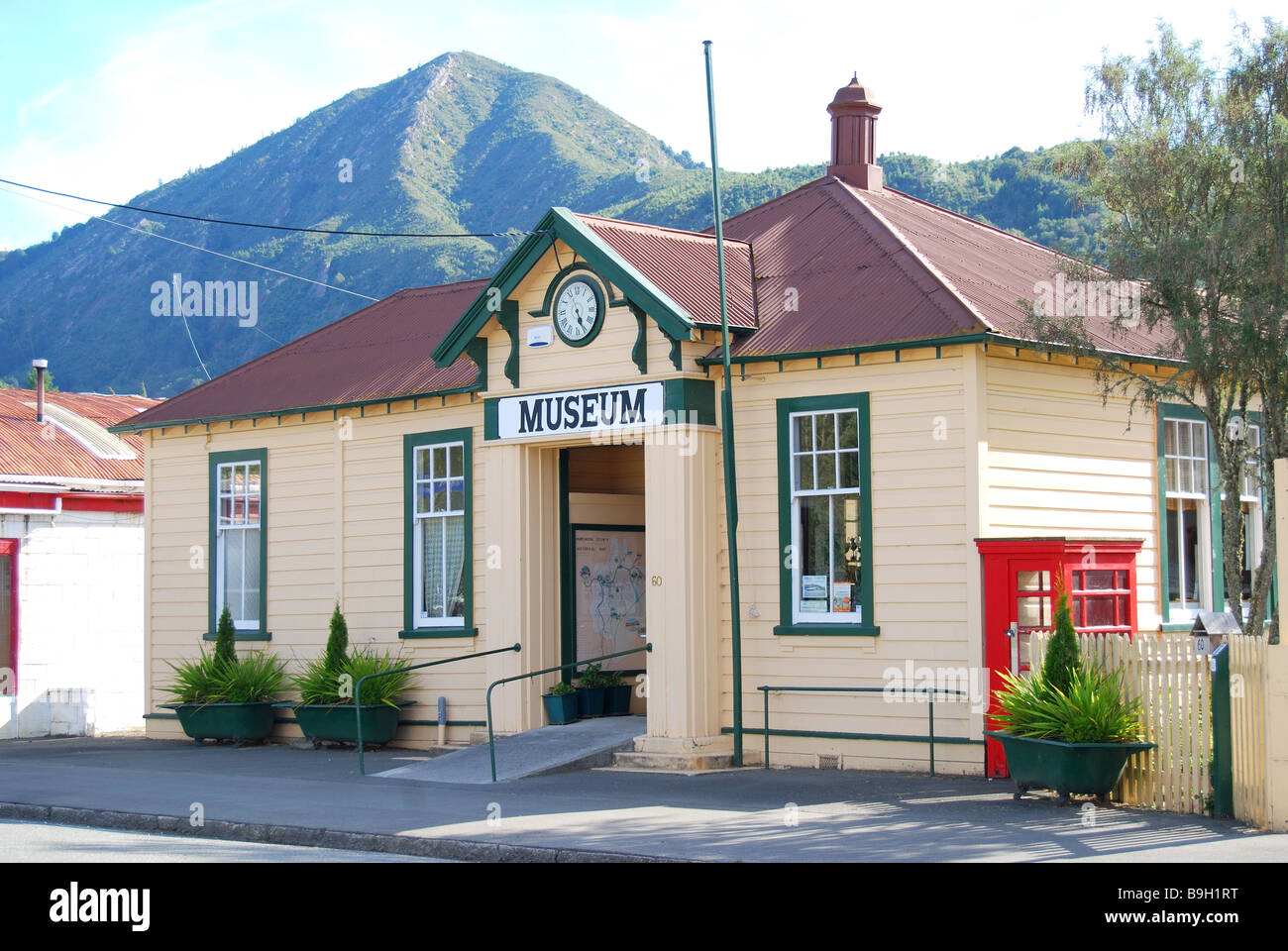 Murchison historisches Bezirksmuseum, Fairfax Street, Murchison, Tasman, Südinsel, Neuseeland Stockfoto