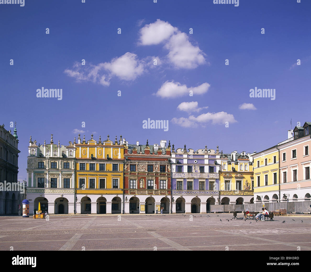 Polen Woiwodschaft Lublin Zamosc Marktplatz Bürger-Häuser Ost-Polen Touristen Stadt alte Stadt Heriatge der UNESCO Stockfoto