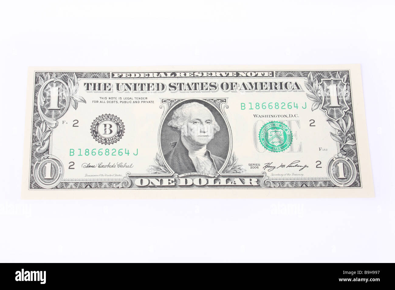 Eine Dollarnote Stockfoto