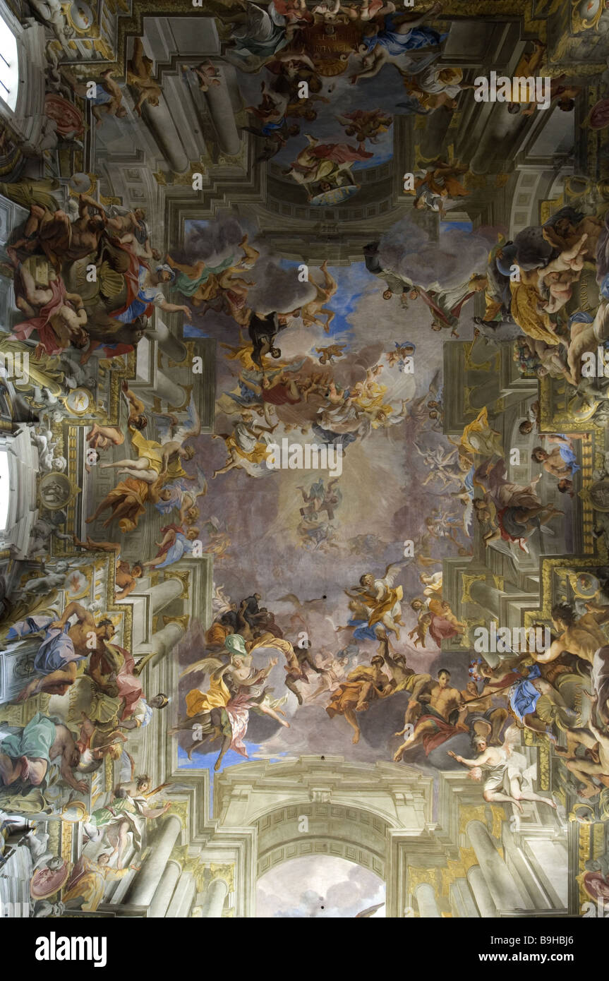 Italien Rom Kirche Sant' Ignazio di Loyola Decke-Malerei hl. Ignatius Andrea Pozzo Architektur Bau Vertretung Stockfoto