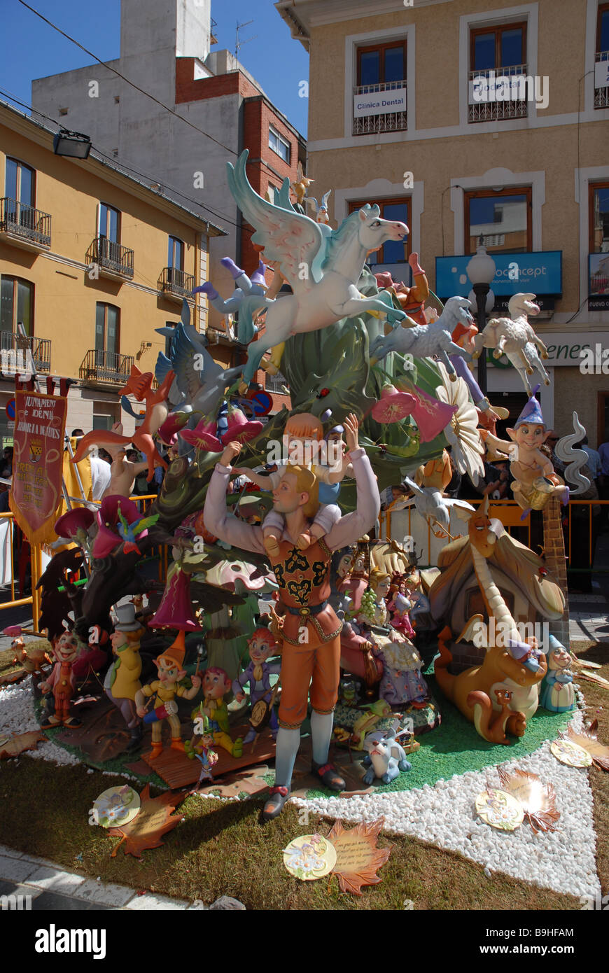 Kinder Falla, Las Fallas Fiesta, Dia de San Jose, Denia, Provinz Alicante, Comunidad Valenciana, Spanien Stockfoto