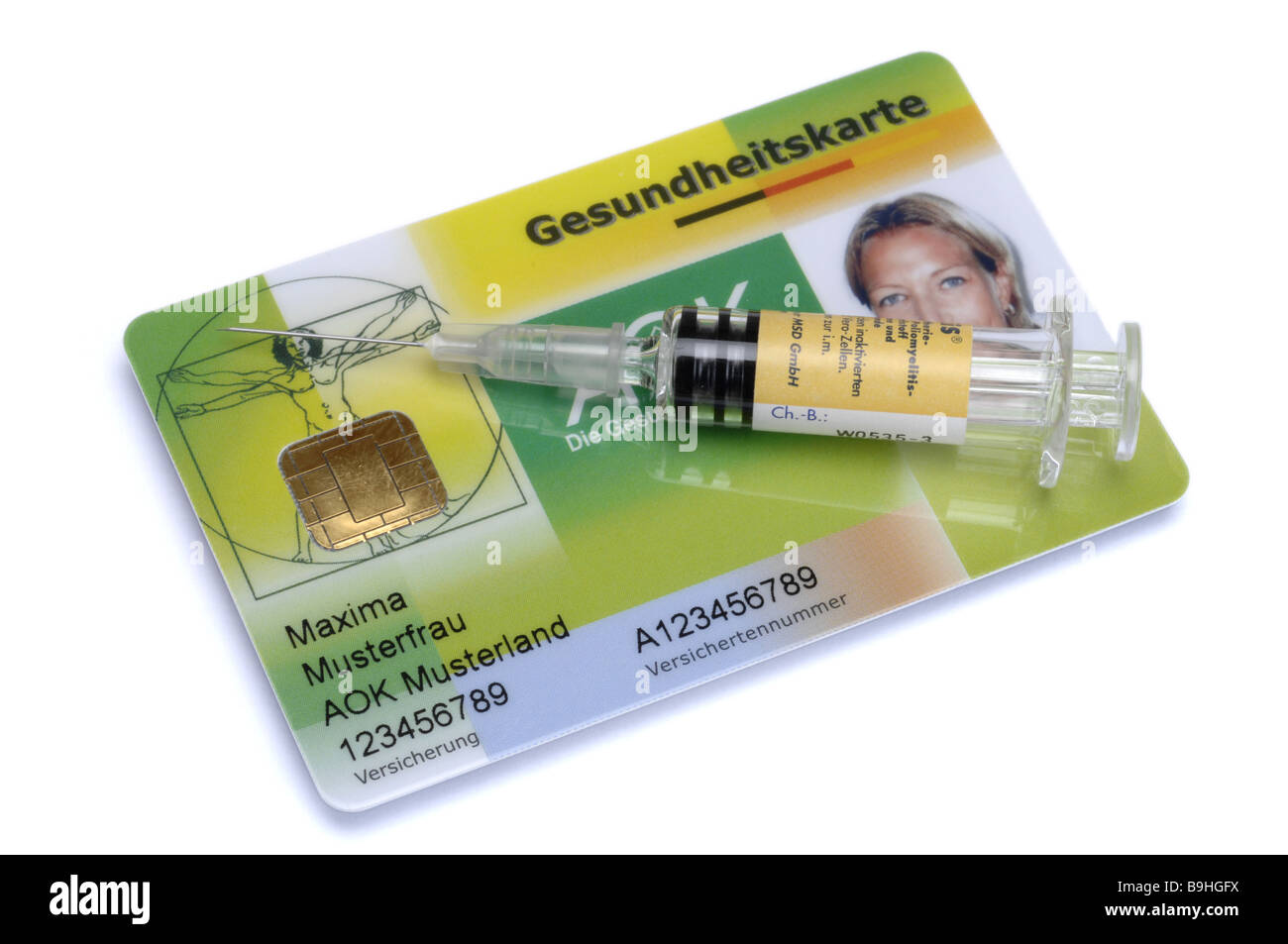 Politik-Halter-Karte AOK Schuss keine Eigenschaft Version Krankenkasse rechtlich Gesundheit Krankheit Chipkarte Gesundheitskarte Gesundheit Stockfoto