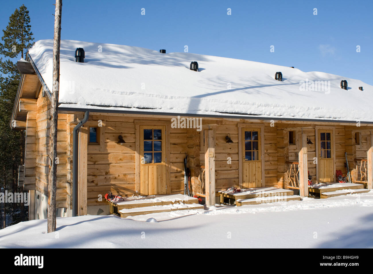 Winter im Nationalpark Oulanka-Nationalpark in Oulu und Lappland Provinz, Finnland Stockfoto