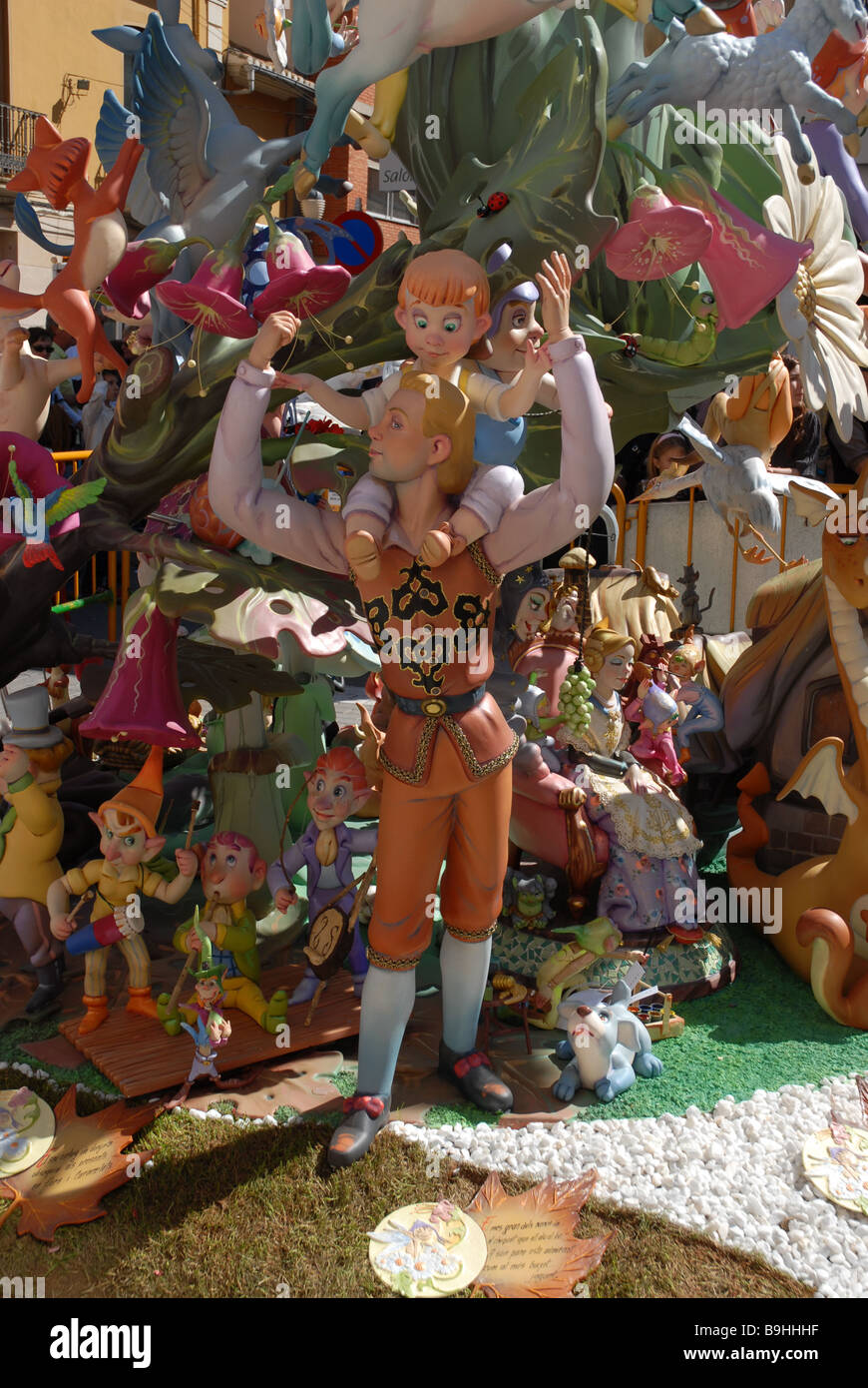 Detail des Kinder Falla, Las Fallas Fiesta, Dia de San Jose, Denia, Provinz Alicante, Comunidad Valenciana, Spanien Stockfoto