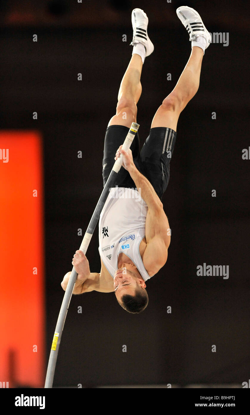 Alexander Straub GER, Stabhochsprung, Sparkassen-Cup 2009, Stuttgart, Baden-Württemberg, Deutschland, Europa Stockfoto