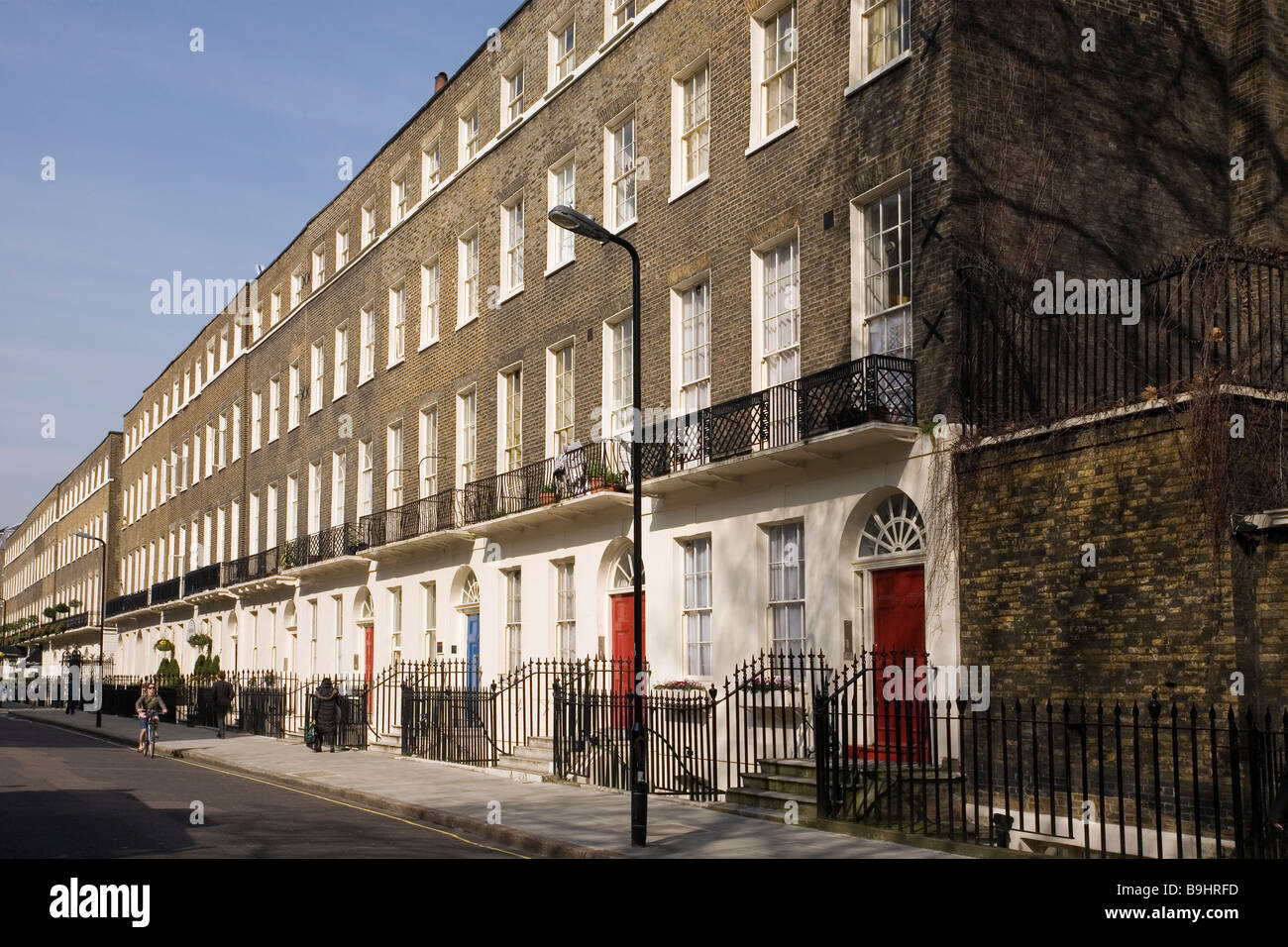 Terrassenförmig angelegten Wohnungen im Zentrum von London Stockfoto