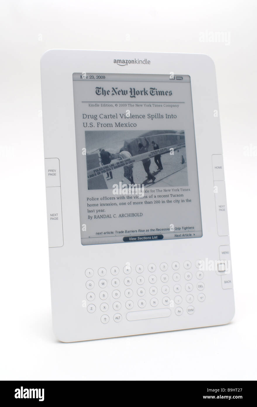 Der neue Amazon Kindle 2 Leser im Jahr 2009 veröffentlicht. Stockfoto