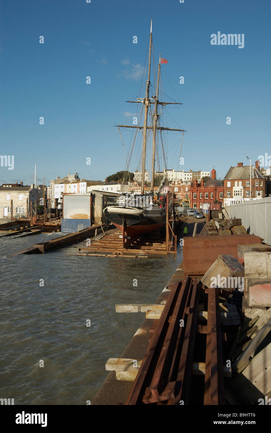 Das Schiff im dock Stockfoto
