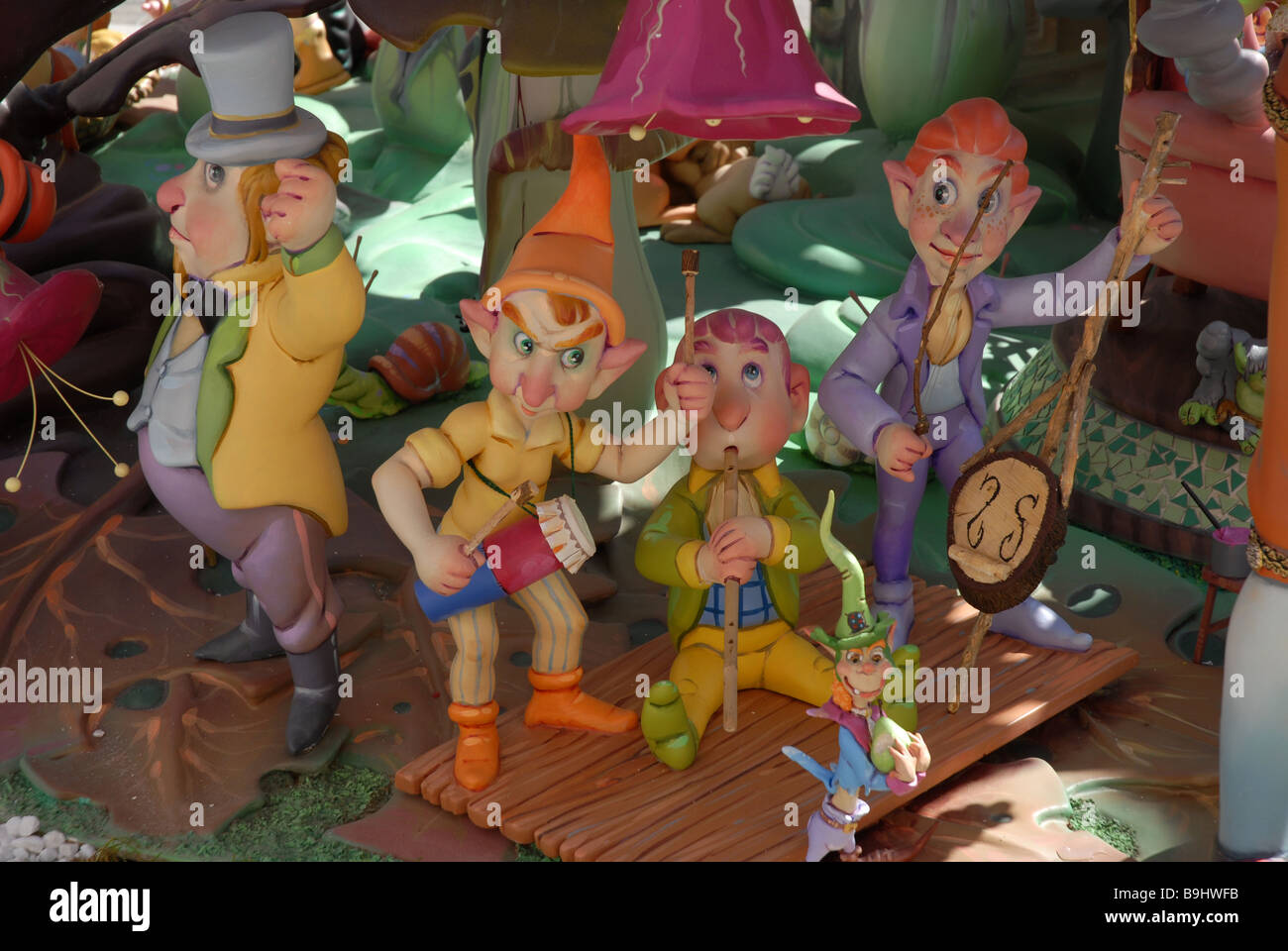 Detail des Kinder Falla, Las Fallas Fiesta, Dia de San Jose, Denia, Provinz Alicante, Comunidad Valenciana, Spanien Stockfoto