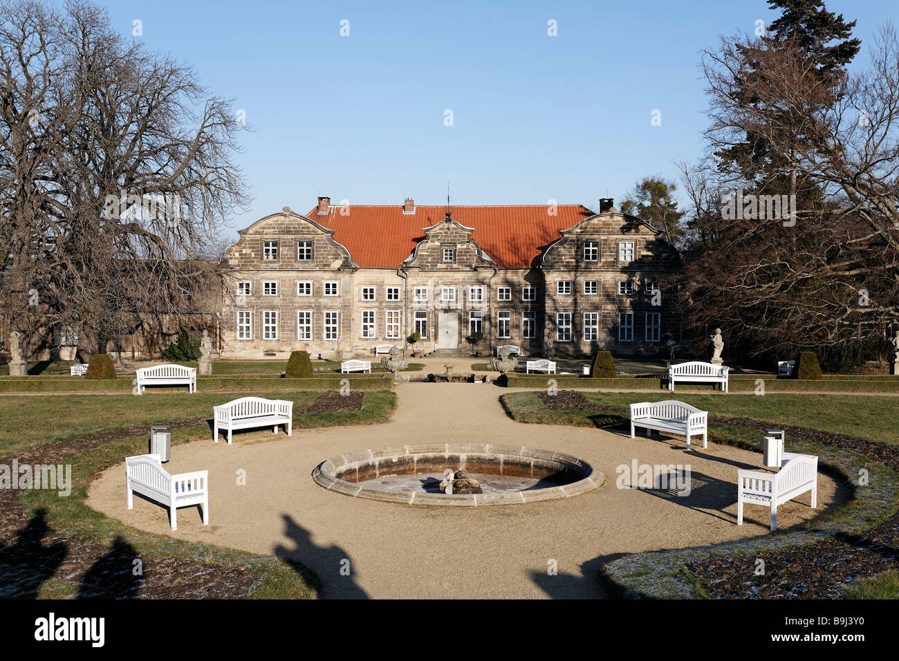 Kleines Schloss Blankenburg Schloss, Barockgarten, Harz, Sachsen-Anhalt, Deutschland, Europa Stockfoto