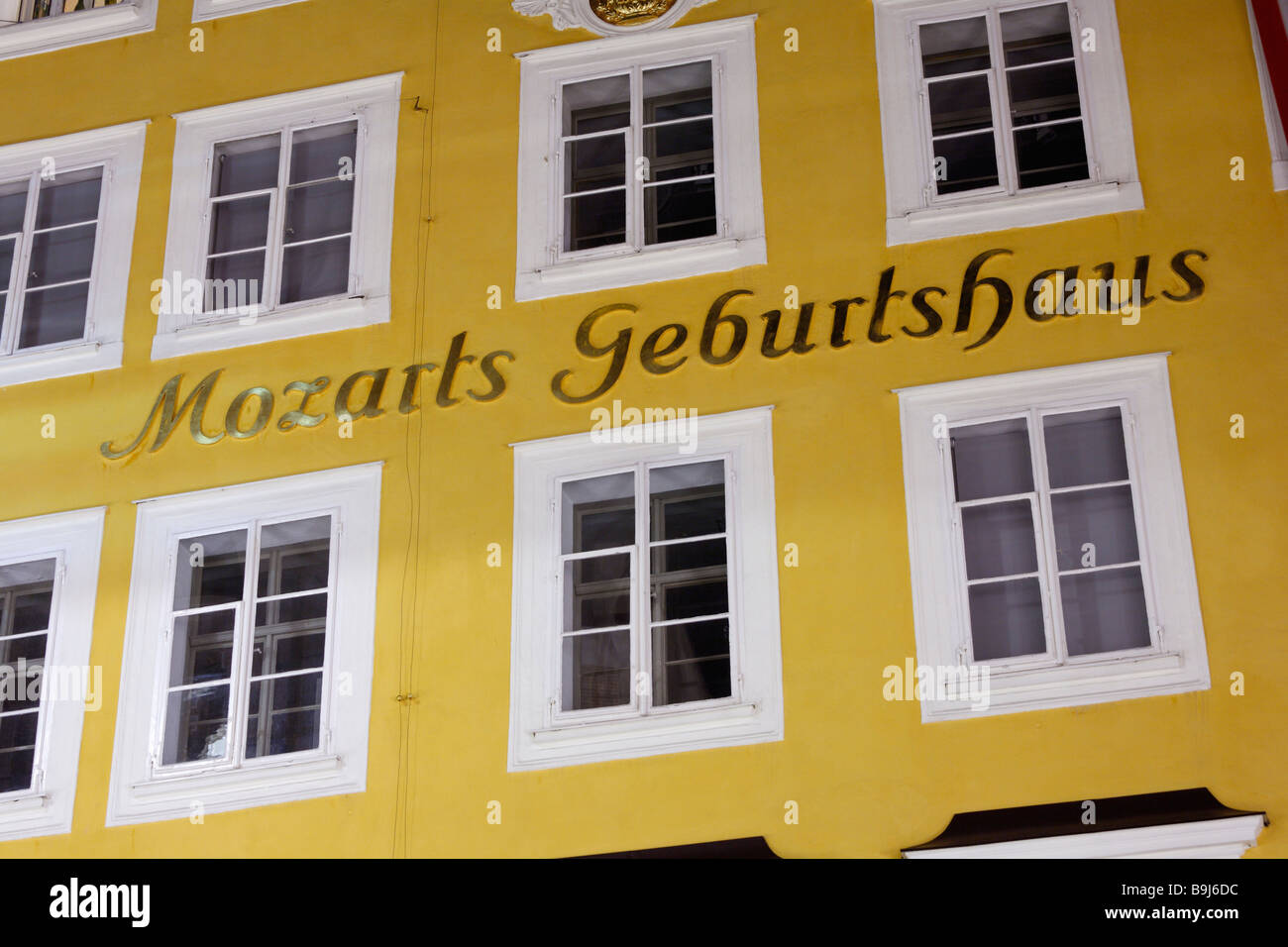 Mozarts Geburt Haus, Getreidegasse, Korn Lane, Salzburg, Austria, Europe Stockfoto