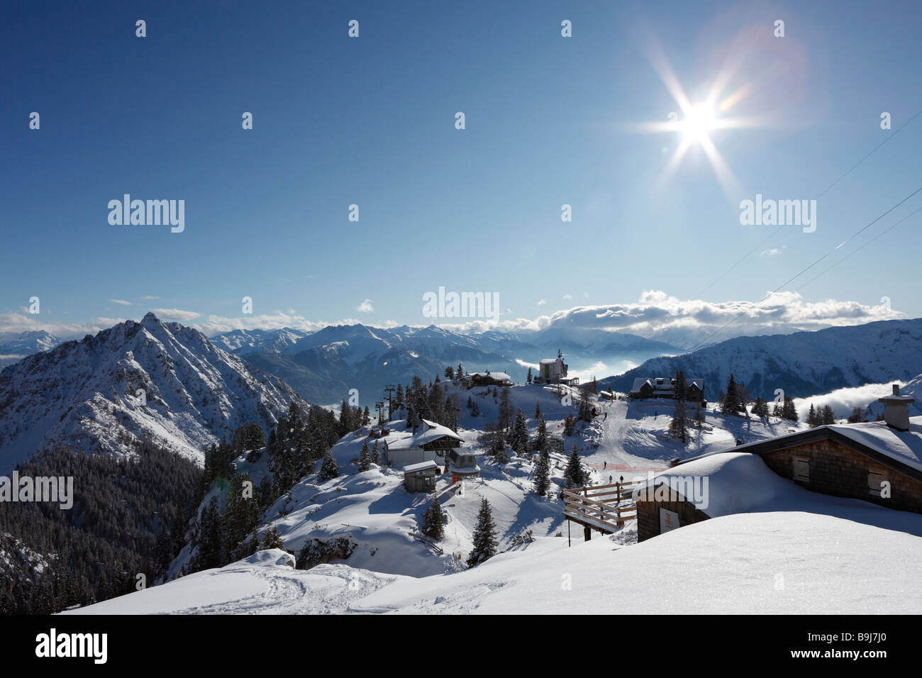 Rofan Ski Gebiet, Rofan Range, Tirol, Austria, Europe Stockfoto