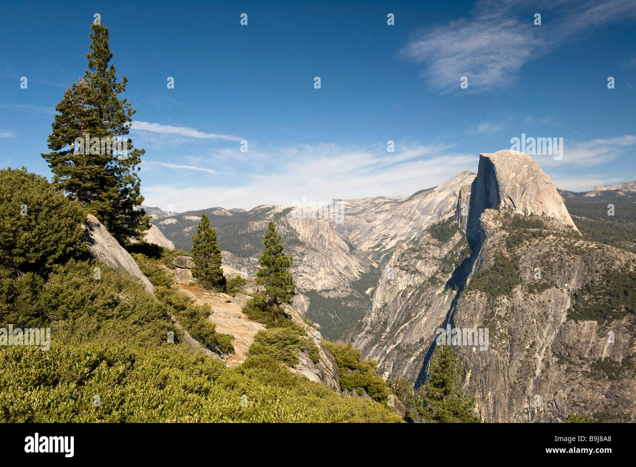 Half Dome vom Glacier Point, Yosemite-Nationalpark, Kalifornien, USA Stockfoto