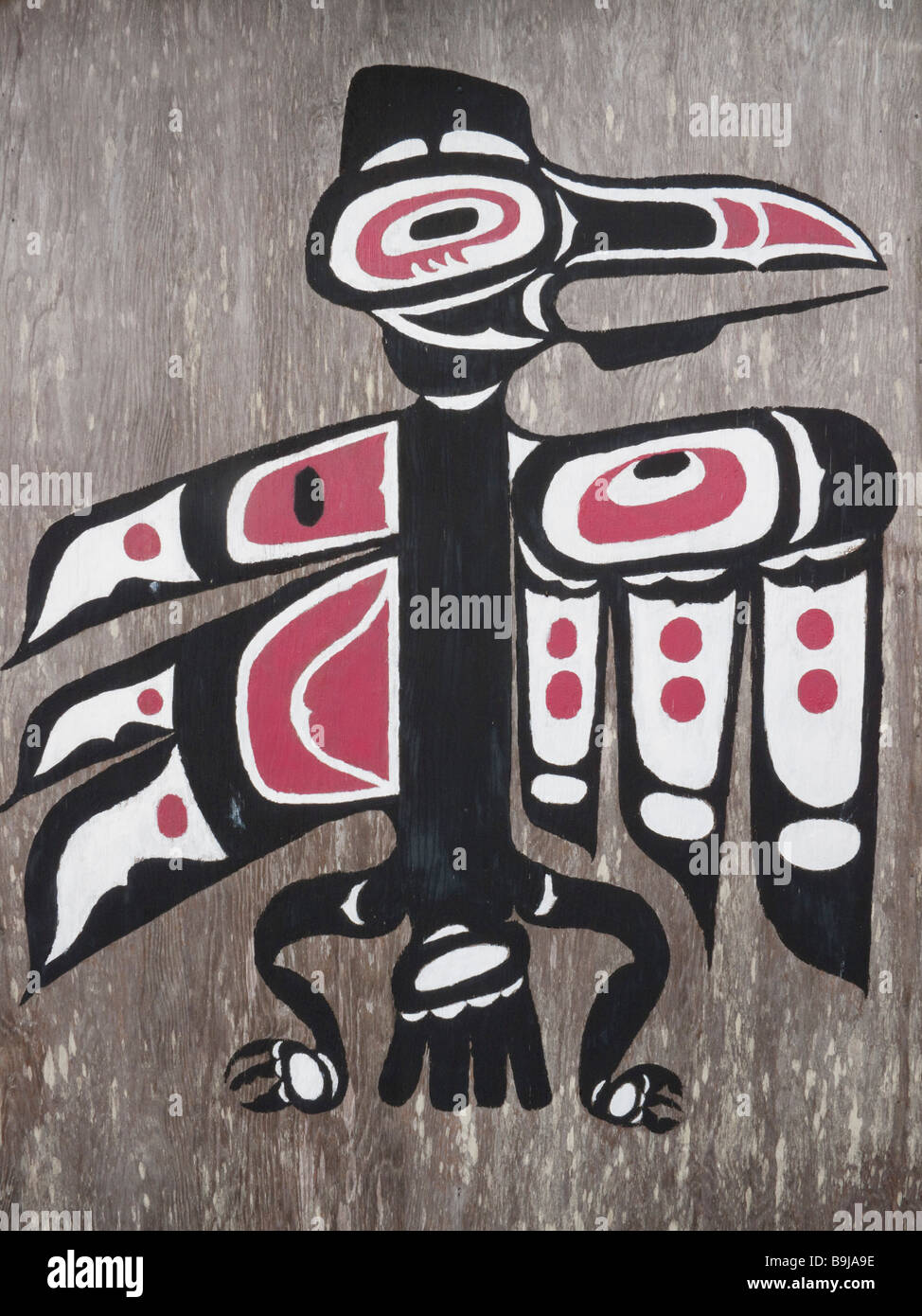 Nordwestlich Native Art Raven Stockfoto