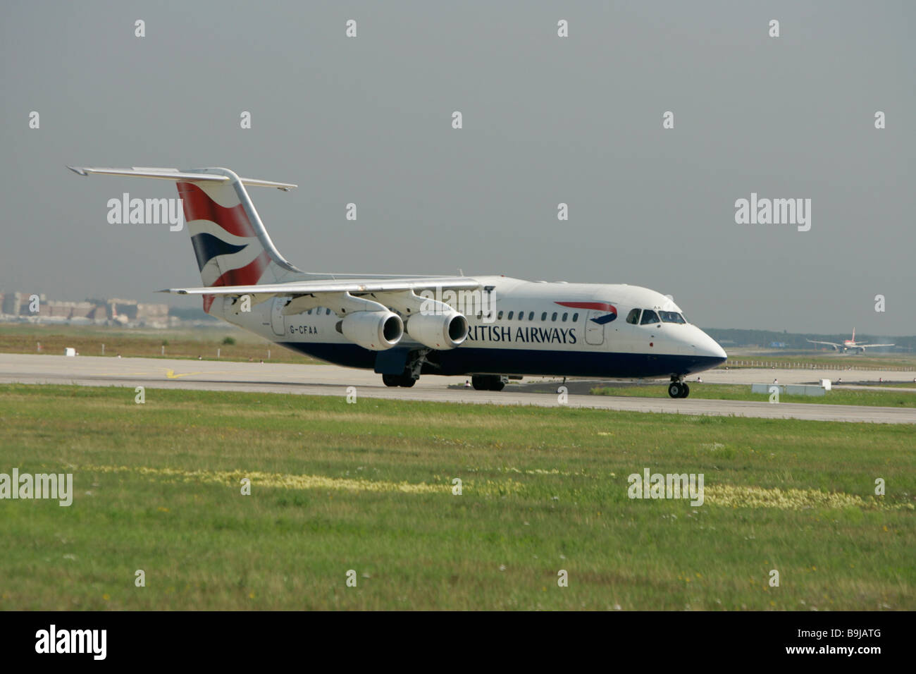 British Airways Cityliner Aero RJ 85, dem Start am Flughafen Frankfurt, Hessen, Deutschland, Europa Stockfoto