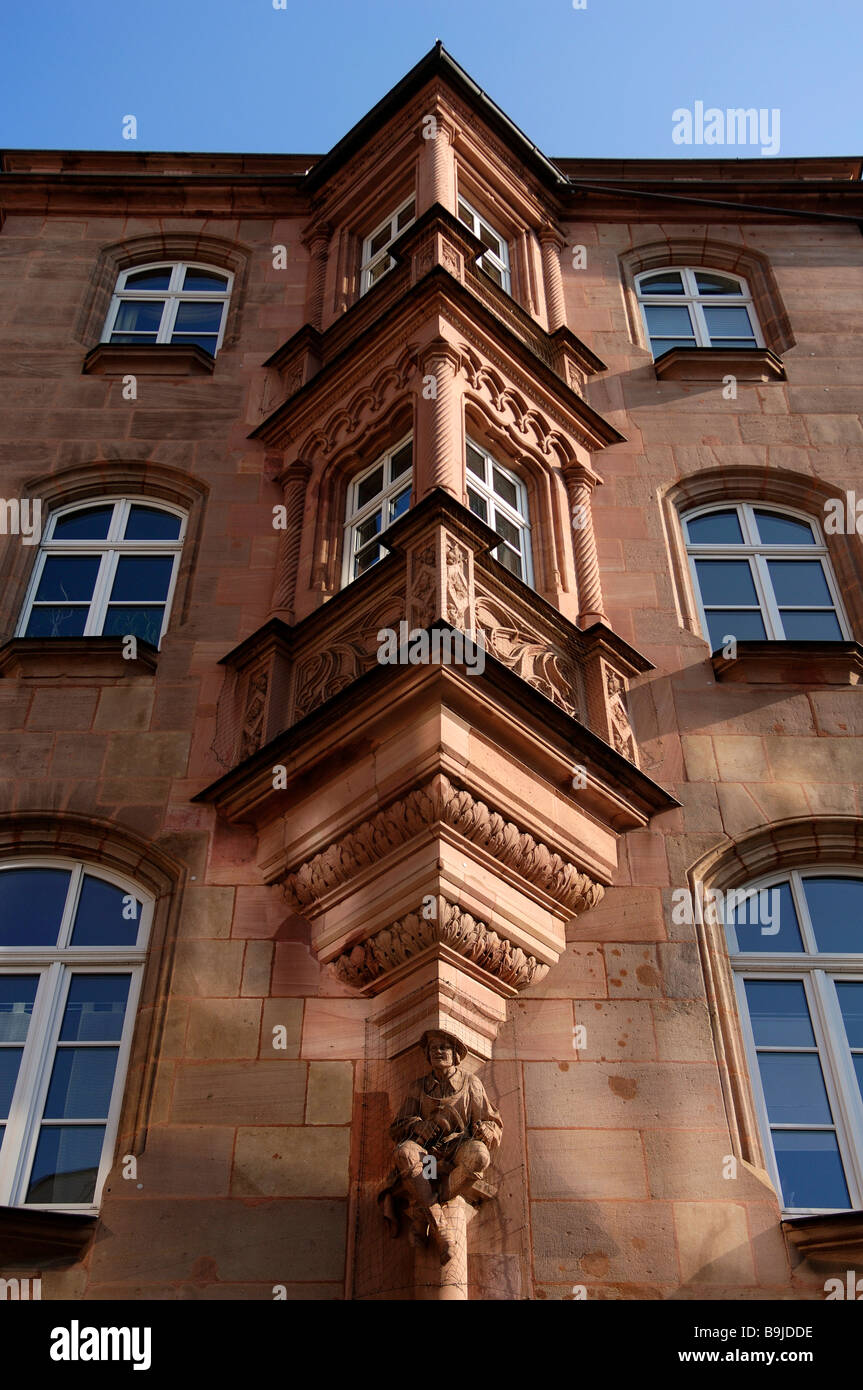 Dekorierte Bucht eines Hauses, Nürnberg, Middle Franconia, Bayern, Deutschland, Europa Stockfoto