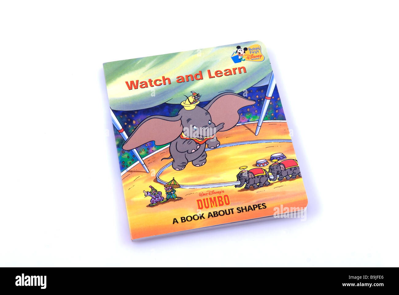 Walt Disney Charakter Dumbo der Elefant Märchenbuch vor einem weißen Hintergrund isoliert Stockfoto